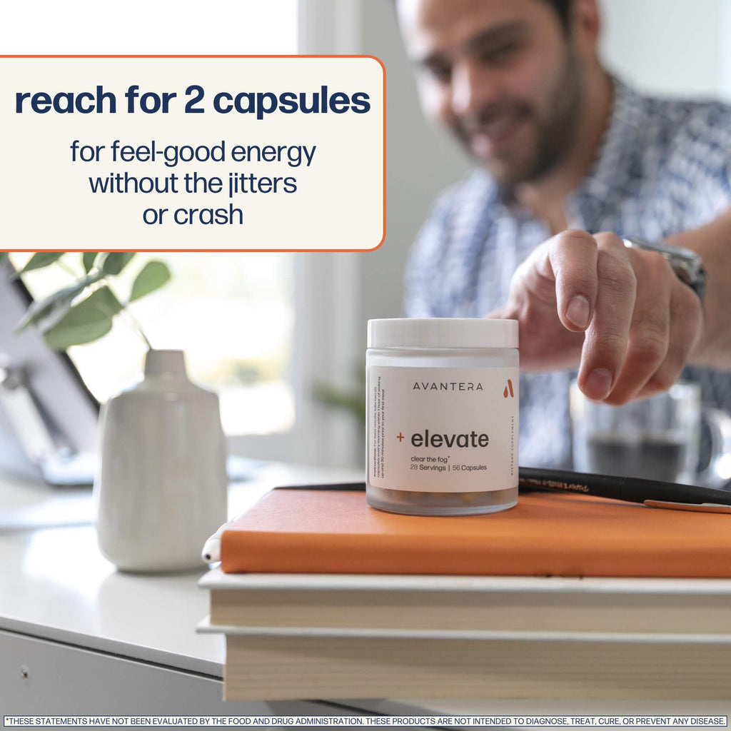 Avantera Elevate Premium Nootropic Supplement - Beat Brain Fog - Best Focus Supplements for Memory & Focus Support - Energy Without Crash