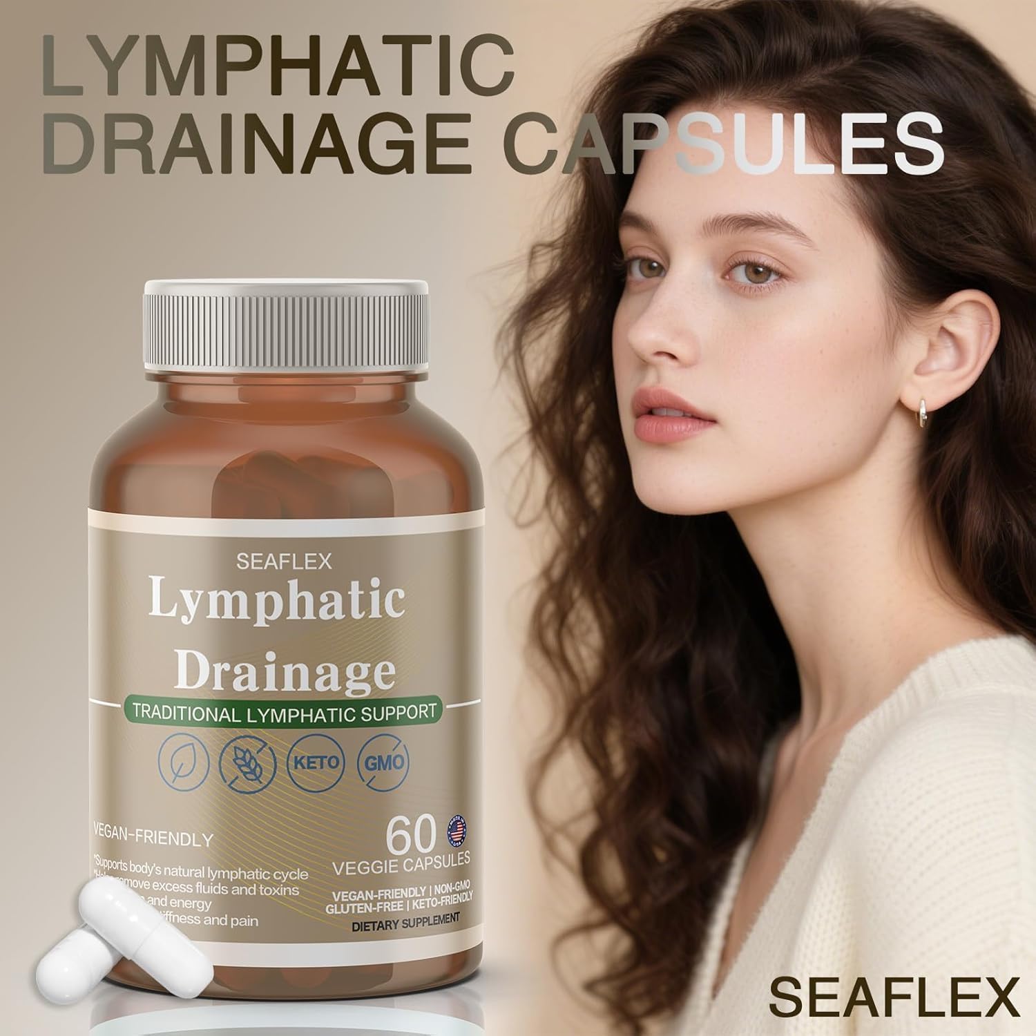 Lymphatic Drainage Capsules Natural Herbal Supplement for Fluid Balance & Immune Health, with Echinacea, Dandelion, and Burdock 60 Capsules Vunexo buy supplements Au