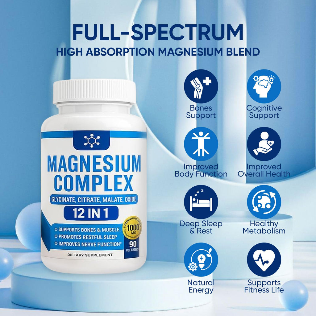 Nutrapure Magnesium Complex 7 Elemental Supplement - Magnesio Complex 1000mg Forms Including Glycinate, Citrate, Malate, Taurate Chelated | Energy Support | Vegan Non-GMO, 90 Capsules (2) WSJAWH buy supplements Au