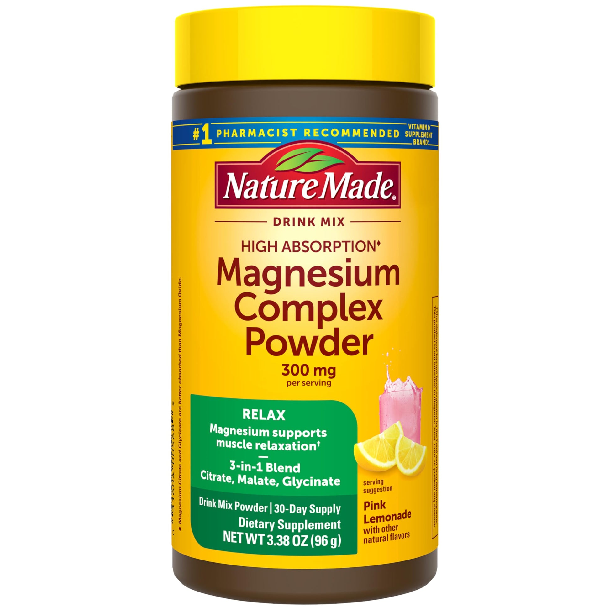 Nature Made Magnesium Complex Powder container on a white background