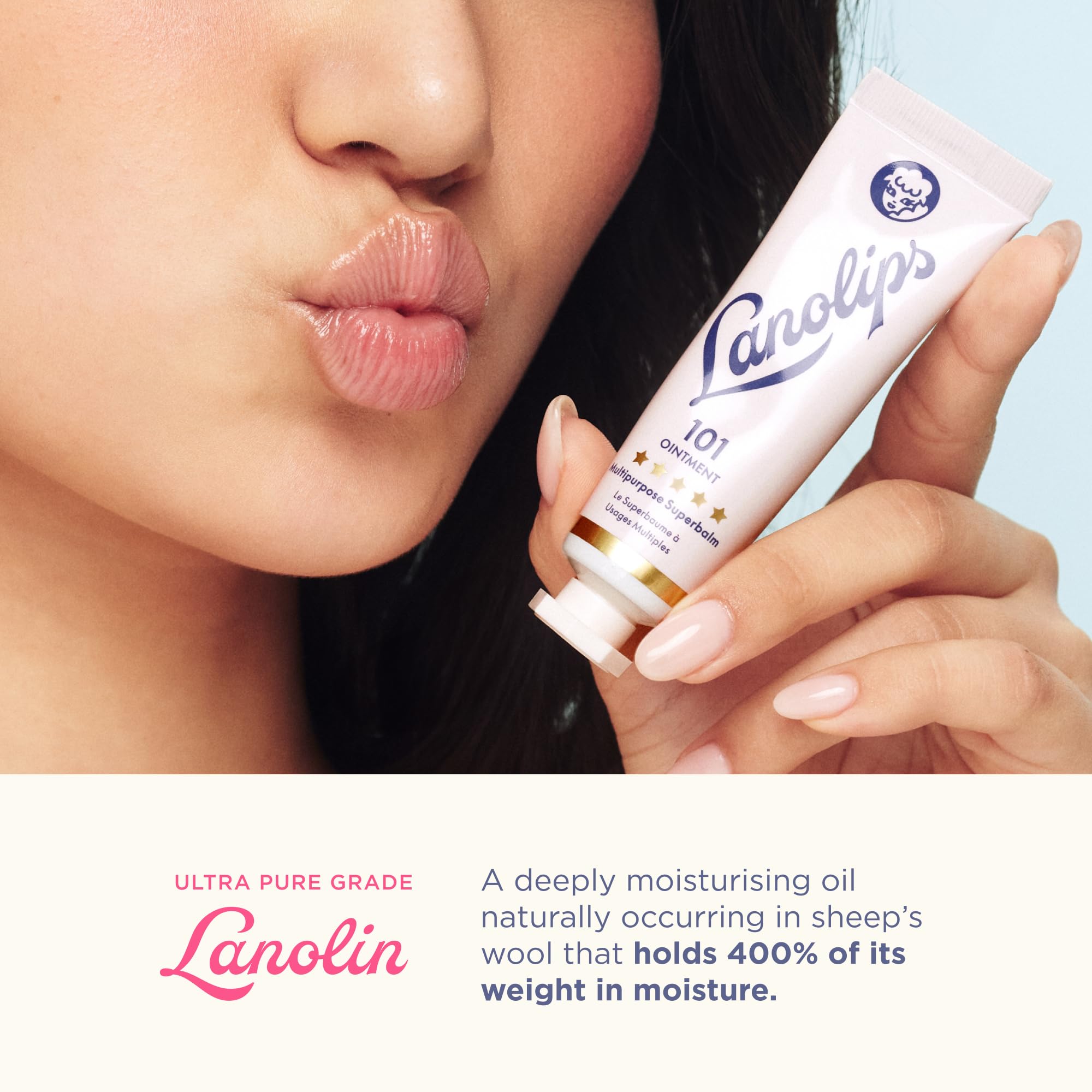 Lanolin 101 Multipurpose Ointment - Lanolin Lip Balm & Healing Ointment for Skin Barrier Repair - Moisturizer for Dry Lips, Cuticles & Elbows - No Petroleum Formula - Original Superbalm (0.52 oz) LanolipsBuy Supplements Australia