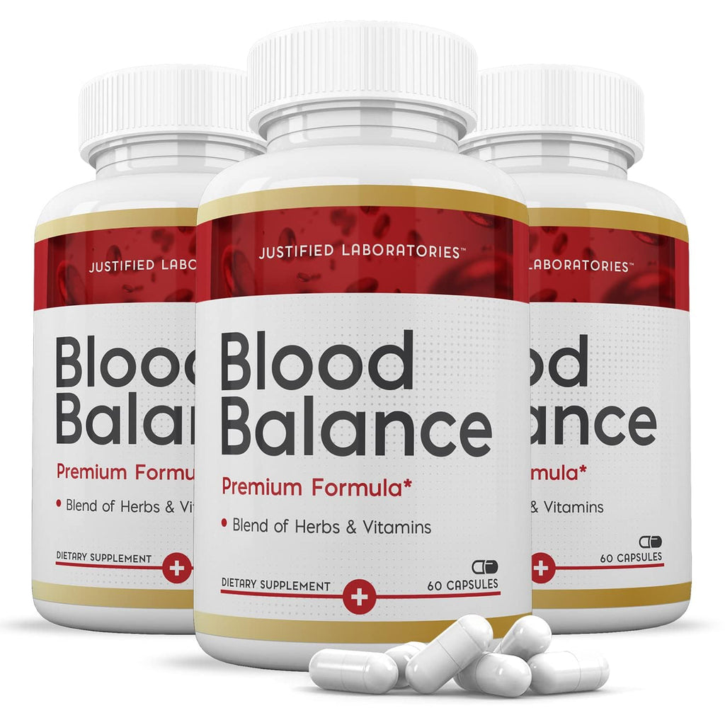 (3 Pack) Blood Balance Advanced Formula 688MG Supplement Pills 180 Capsules Justified LaboratoriesBuy Supplements Australia