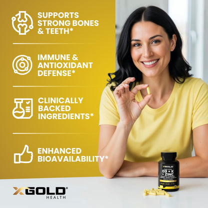 Vitamin D, K2, K1, Zinc, Quercetin, Elderberry, Turmeric, Ginger & Echinacea Whole Food Supplement 8 in 1- D3 5000 IU Plant-Based from Lichen, Vitamin K (K2 MK7, MK4, K1), D3 K2 Vitamins -120 Capsules X Gold Health buy supplements Au