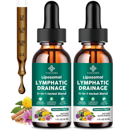 Lymphatic Drainage Drops - 11 in 1 Lymphatic Supplement for Immune, Lymph System & Liver Detox - with Echinacea, Horse Chestnut, Dandelion, Elderberry & Burdock - Raspberry Flavor, Vegan, 2 Fl Oz YANLUOBO buy supplements Au