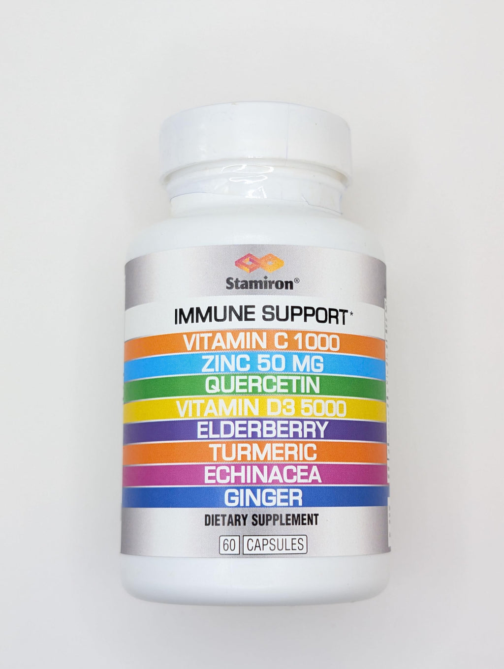8 in 1 Immune Support with Quercetin Zinc 50mg Vitamin C 1000mg Vitamin D3 5000 IU and Elderberry Echinacea Ginger for Adults Kids - VIT D Supplement Veg Capsules StamironBuy Supplements Australia