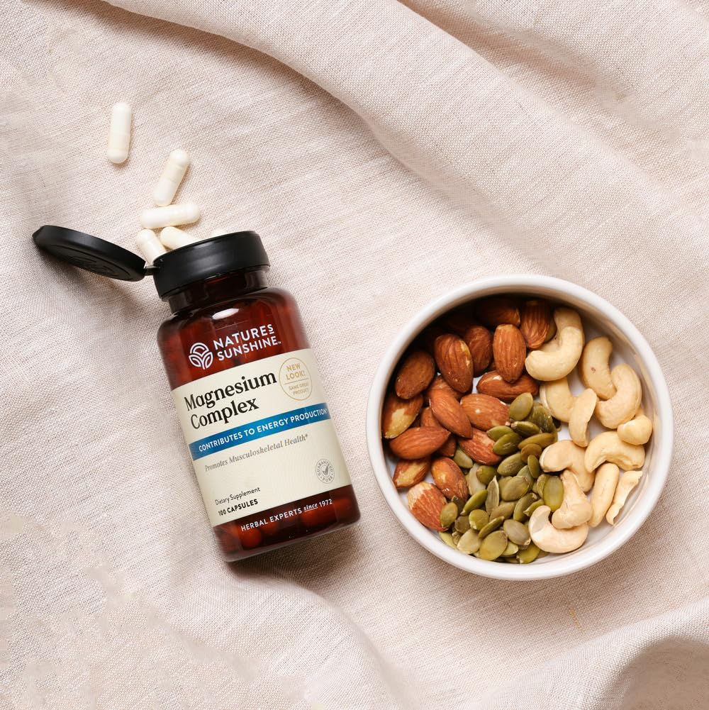 Nature’s Sunshine Magnesium Complex - High Potency Magnesium Supplement with Citrate & Malate for Relaxation, Optimal Absorption, Muscle Function, Energy Production - 50 Servings (100 Capsules) Nature's Sunshine buy supplements Au