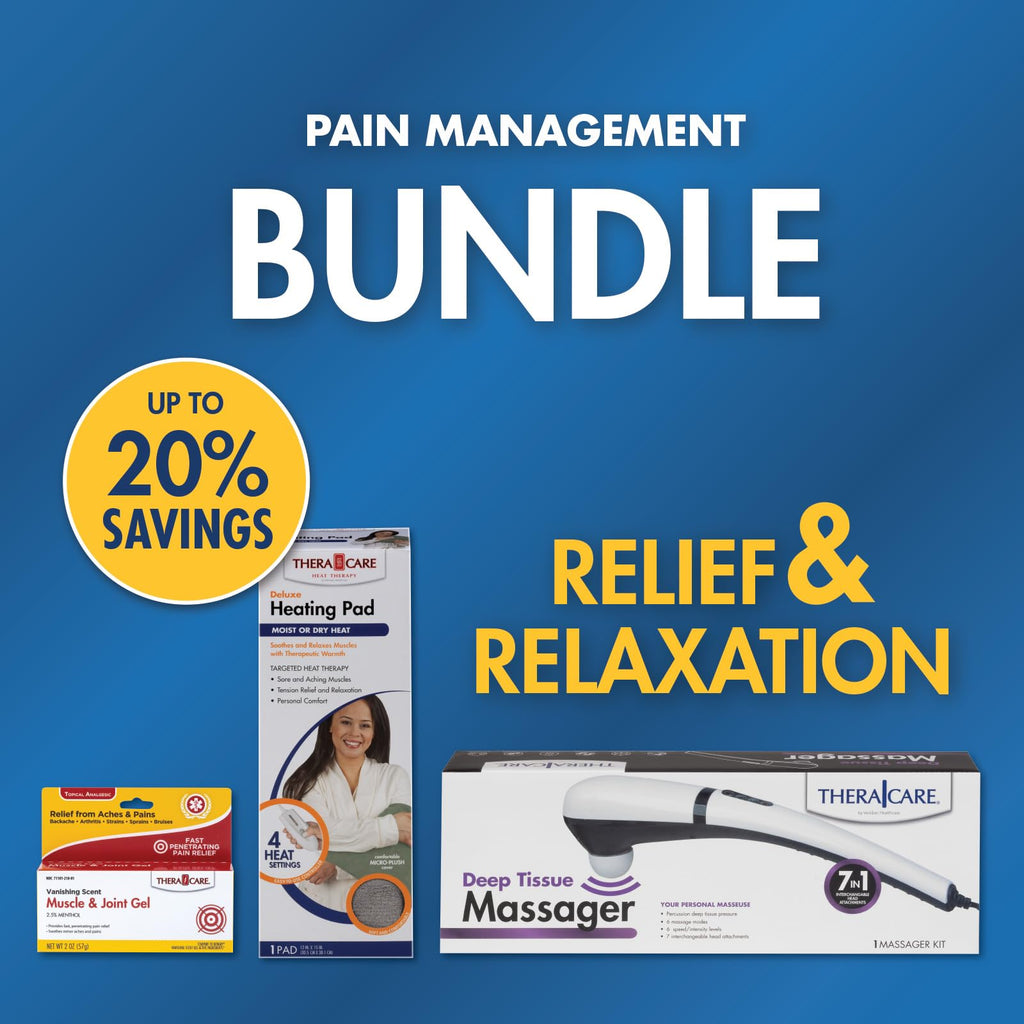 Pain Management Bundle 3-Piece | Personal Deep Tissue Massager | Muscle & Joint Pain Relief Gel | Deluxe Moist Dry Heating Pad | Therapeutic Care at Home | Whole Family Care Thera CareBuy Supplements Australia