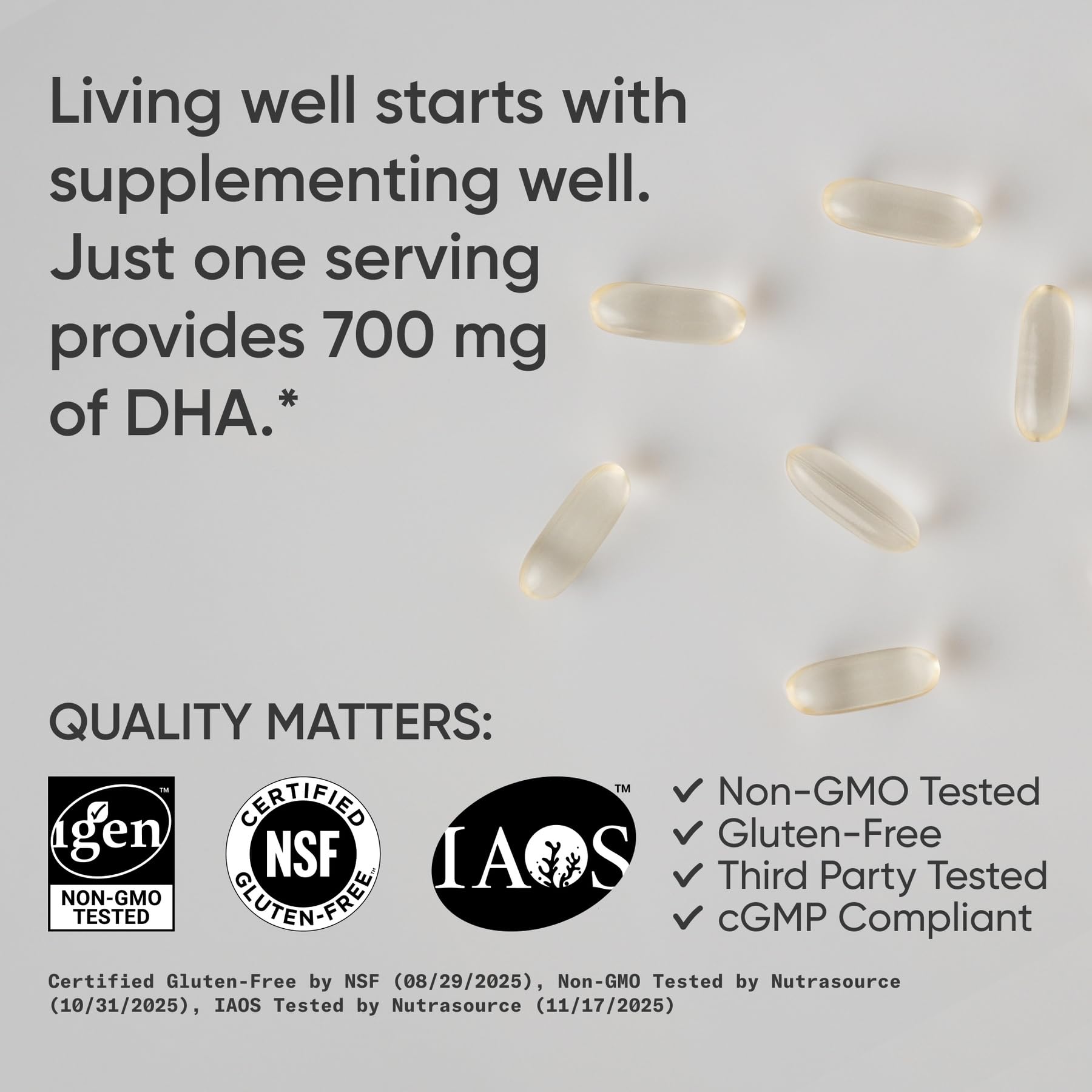 Sports Research® Vegan DHA 700mg - Cognitive Support, Brain Support, Supplement with Omega-3 DHA from Algae Oil - Vegan Certified · Non-GMO · Gluten Free - 90 Count Softgels Sports Research buy supplements Au