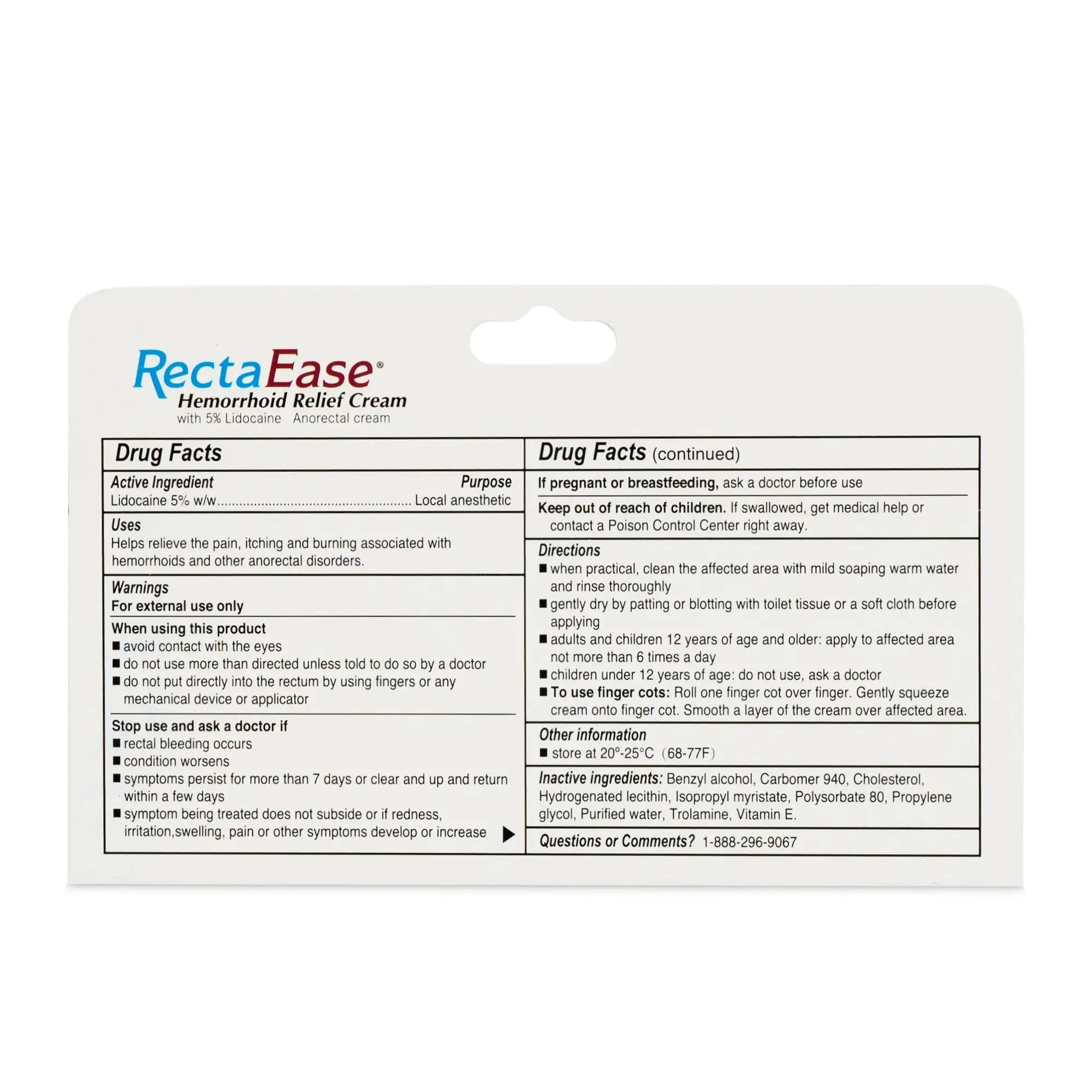 RectaEase (2 Pack) 5% Lidocaine Hemorrhoid Relief Cream 1 oz Tube, Anorectal Cream, Rapid Numbing Relief, Hemorrhoid Treatment from Itch and Burn RectaEaseBuy Supplements Australia