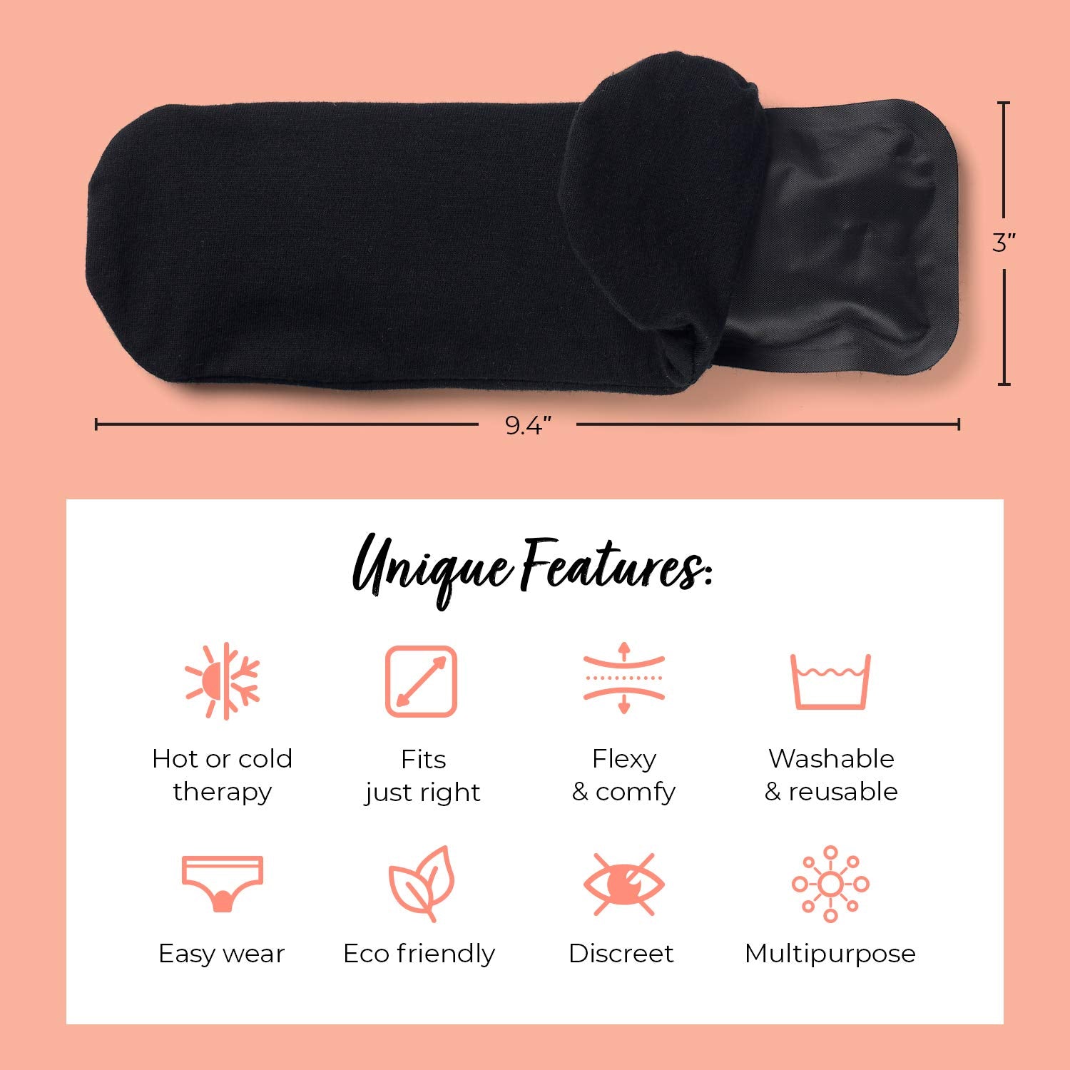 Pandabelle Hot & Cold Reusable Perineal Ice Pack with 4 Washable Cotton Sleeves & Carry Bag for Postpartum Perineal Pain, Hemorrhoids, C-Section Scar, Breastfeeding, Post-Waxing Hair Removal & More PANDABELLEBuy Supplements Australia