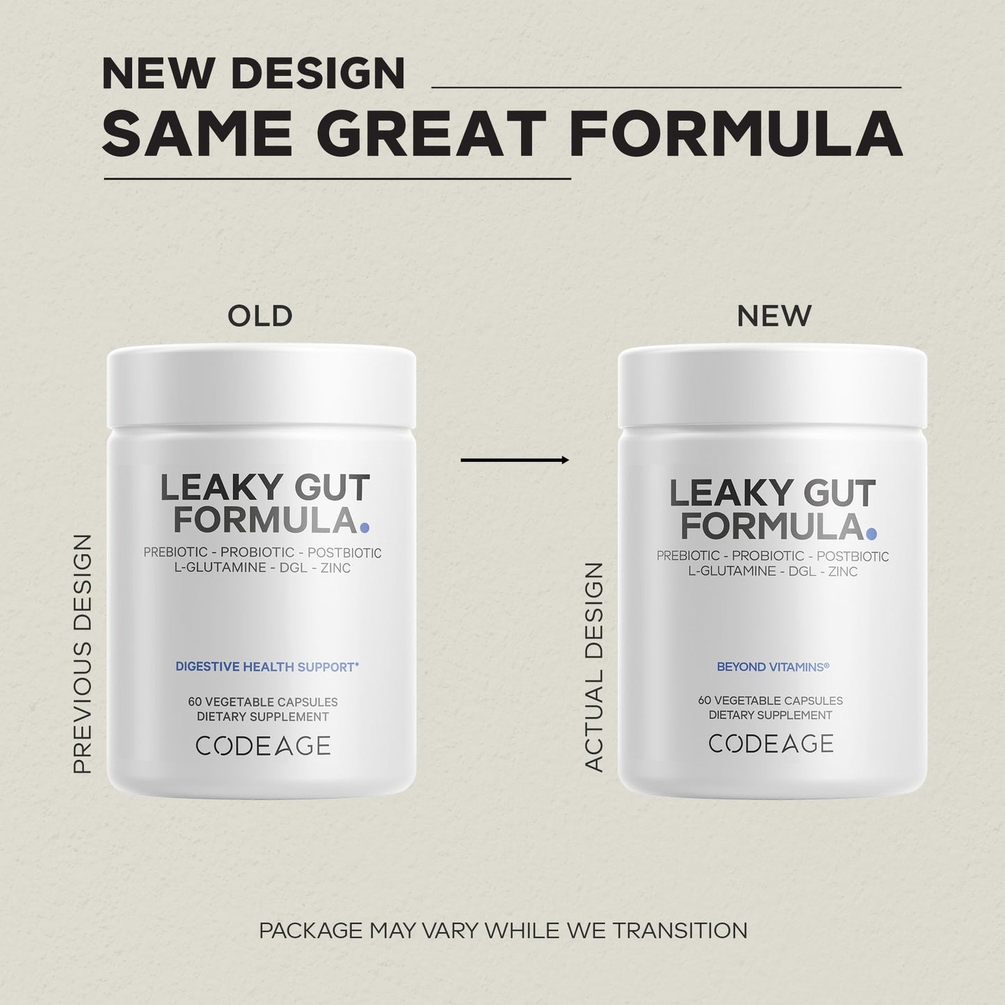 Codeage Leaky Gut Supplement, L-Glutamine, N-Acetylglucosamine, Probiotic, Butyric Acid, Polyphenols, Quercetin, DGL, Marshmallow Root, Berberine, BioPerine