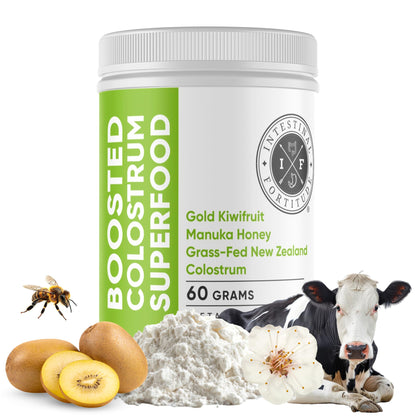 Intestinal Fortitude Boosted Colostrum Superfood Dietary Supplement: Grass-Fed New Zealand Bovine Colostrum, Gold Kiwifruit, Manuka Honey, for Digestion, Immune System, and Gut Health (60 Grams) Intestinal Fortitude buy supplements Au