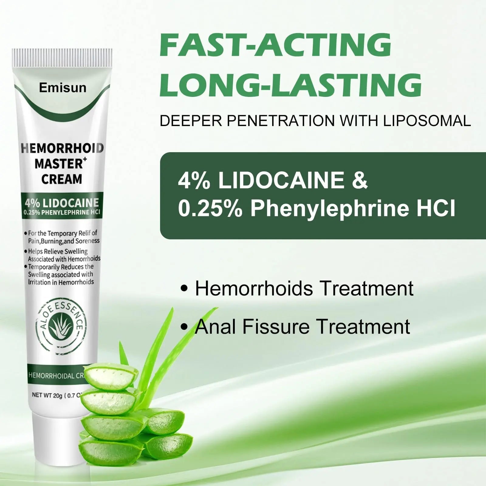 Hemorrhoid & Fissure Ointment, Hemorrhoid Treatment and Hemorrhoid Cream with Lidocaine 4% and Phenylephrine HCI for Fast Relief of Pain, Swelling, Itching, Burning, Hemorrhoidal treatment, 2 Pack-J2 EmisunBuy Supplements Australia
