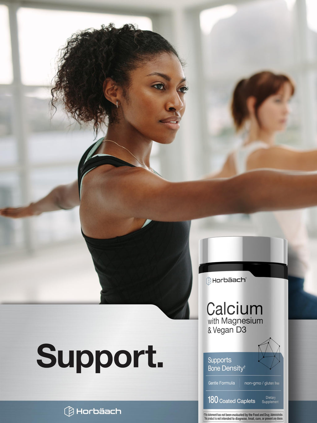 Horbäach Calcium Magnesium D3 | 180 Coated Caplets | Supports Bone Density | Supplement for Men and Women