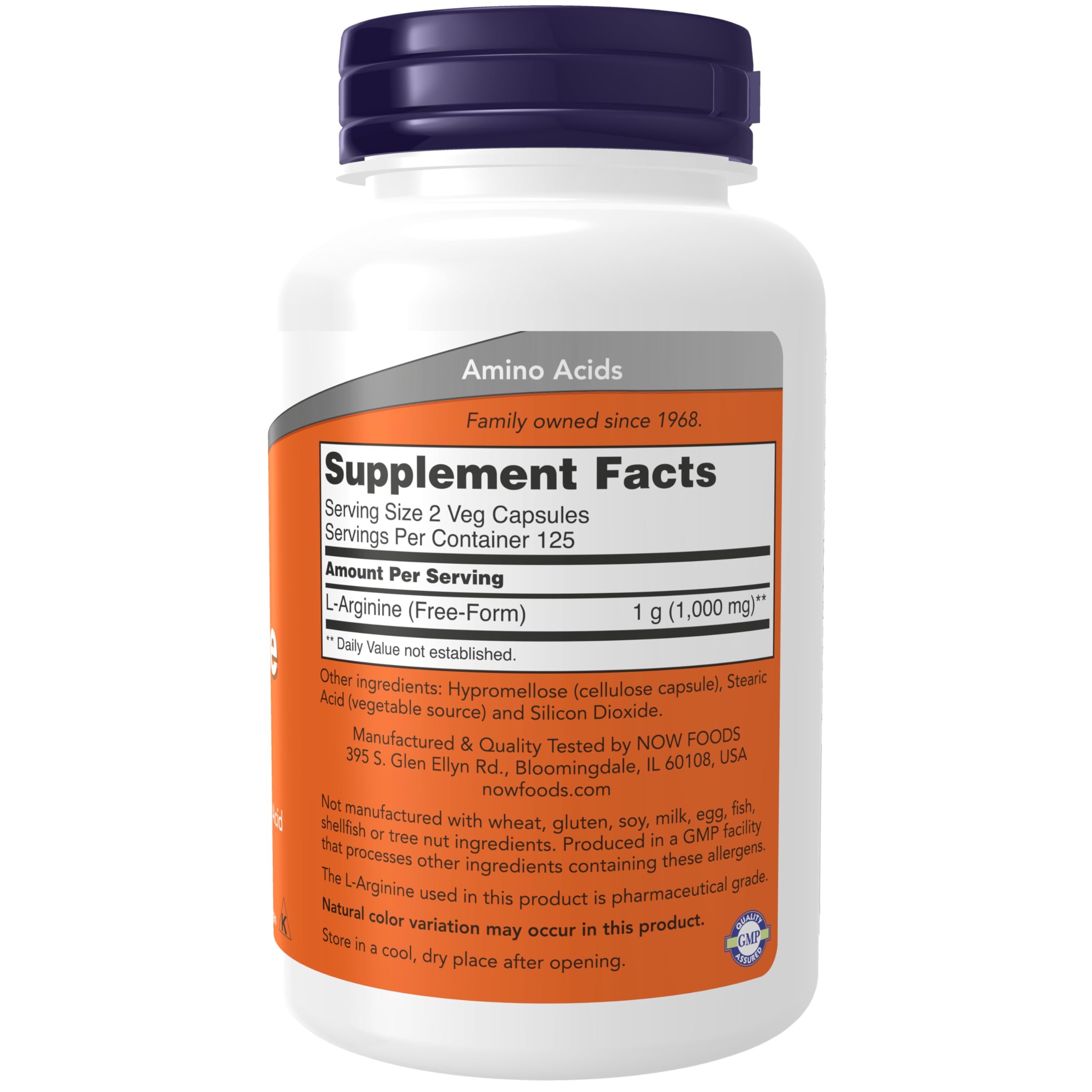 NOW Foods Supplements, L-Arginine 500 mg, Nitric Oxide Precursor*, Amino Acid, 250 Veg Capsules