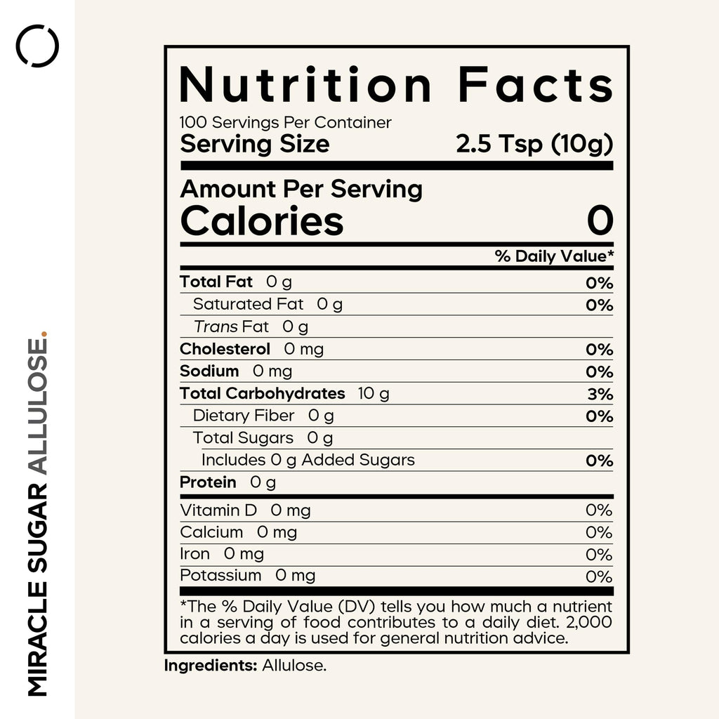 Codeage Miracle Sugar Allulose Powder - All-purpose Zero Calorie Allulose Sweetener, +3 Month Supply - 0 Net-Carbs - Rare Sugar Alternative to Stevia, Aspartame & Liquid - Non-GMO - 35.27 Oz CodeageBuy Supplements Australia