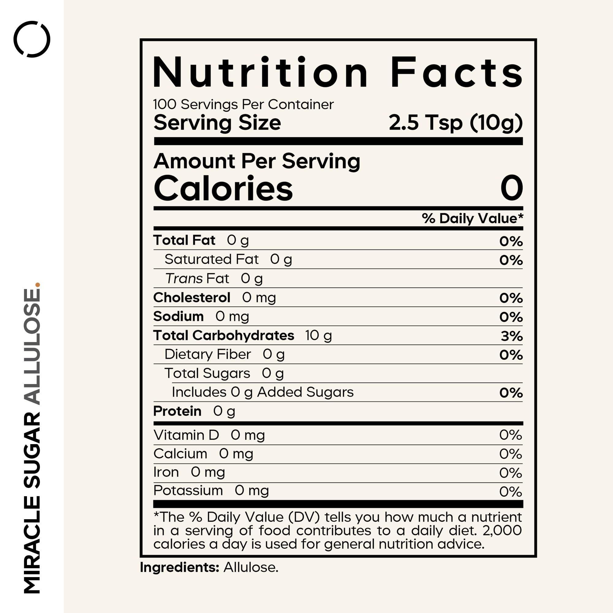 Codeage Miracle Sugar Allulose Powder - All-purpose Zero Calorie Allulose Sweetener, +3 Month Supply - 0 Net-Carbs - Rare Sugar Alternative to Stevia, Aspartame & Liquid - Non-GMO - 35.27 Oz CodeageBuy Supplements Australia