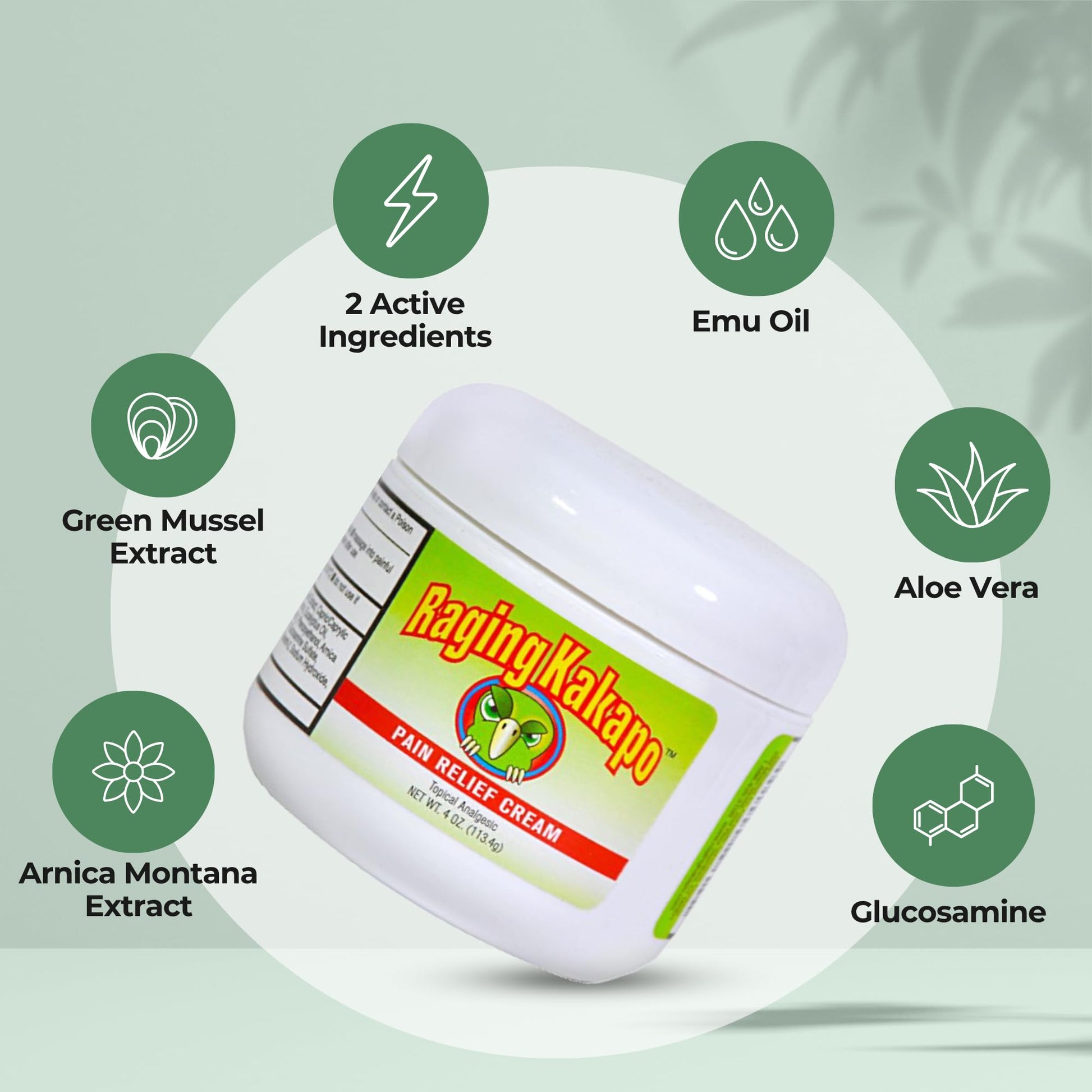 Raging Kakapo Pain Relief Cream 3 Pack - Sore Muscles, Joint Pain & Aches - Odor Free, Non-Greasy Pain Cream - Histamine Dihydrochloride, Capsaicin, Emu Oil, Arnica & More, 4 oz. Jar Raging KakapoBuy Supplements Australia