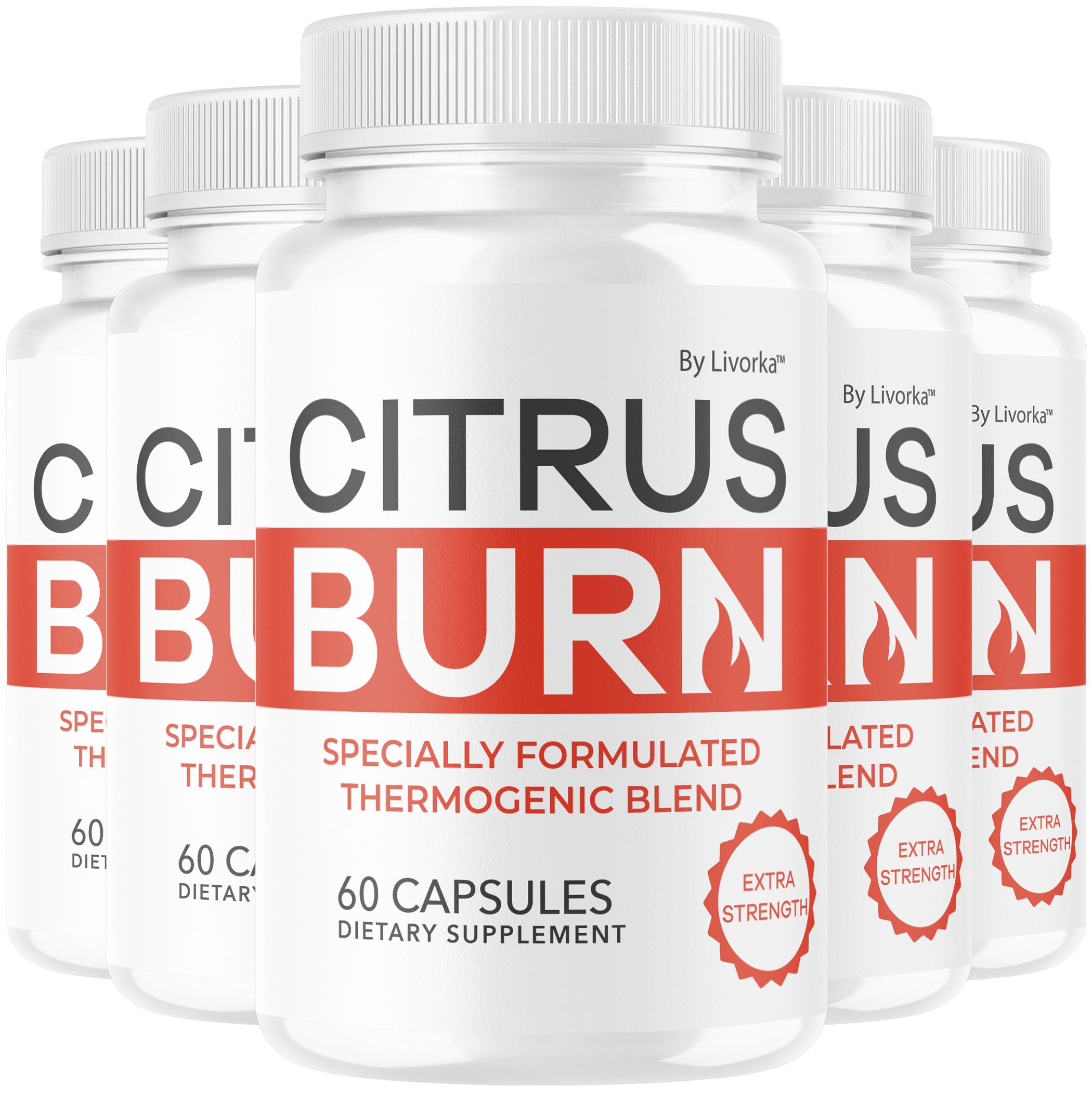(5 Pack) Citrus Burn Capsules - Official CitrusBurn Pills Supplement Support All Natural Ingredients Advanced Formula Premium Multivitamin for Overall Health & Wellness, 300 Capsules for 5 Months LIVORKABuy Supplements Australia