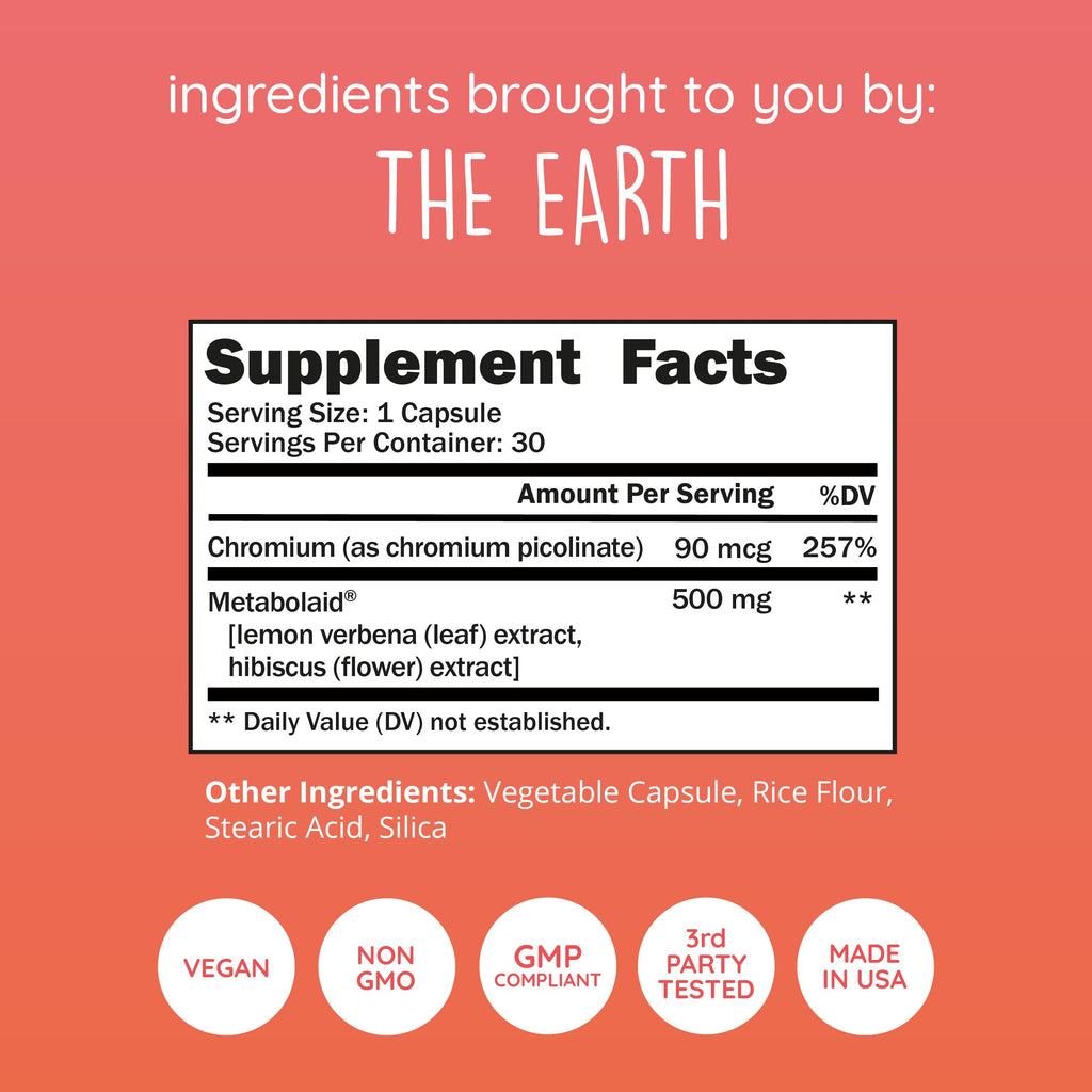 Happy Healthy Hippie GLP-1 Supplement (Metabolaid™ + Chromium) + Appetite Suppressant for Women | Metabolism Booster (AMPK) for Weight | Belly Fat Burner | Hunger & Cravings Control - 30 Vegan Caps Happy Healthy HippieBuy Supplements Australia