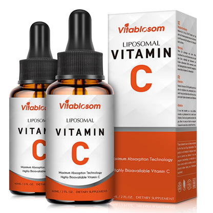 Vitablosom Liposomal Vitamin C 2000mg Liquid for Adults, High Absorption VIT C, Maximize Vitamin C, Immune System & Antioxidant Support, 60ML (2 Bottle)
