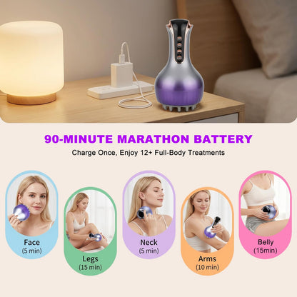 VEZURZO 4-in-1 Lymphatic Drainage Massager & Cellulite Massage Tool, 35-Speed Fascia Blaster for Body Sculpting Pain Relief Face Legs Arms Belly Neck, 90Min Battery Wireless Portable VEZURZO buy supplements Au