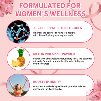 4 BIRDIES GOLF Premium Feminine Balance Gummies for Women's Health, Hawaiian Pineapple Gummies for Women Vaginal Probiotic & pH Balance Support - Vegan - Healthy Odor - Gluten-Free - 60 Count 4 BIRDIES GOLF buy supplements Au