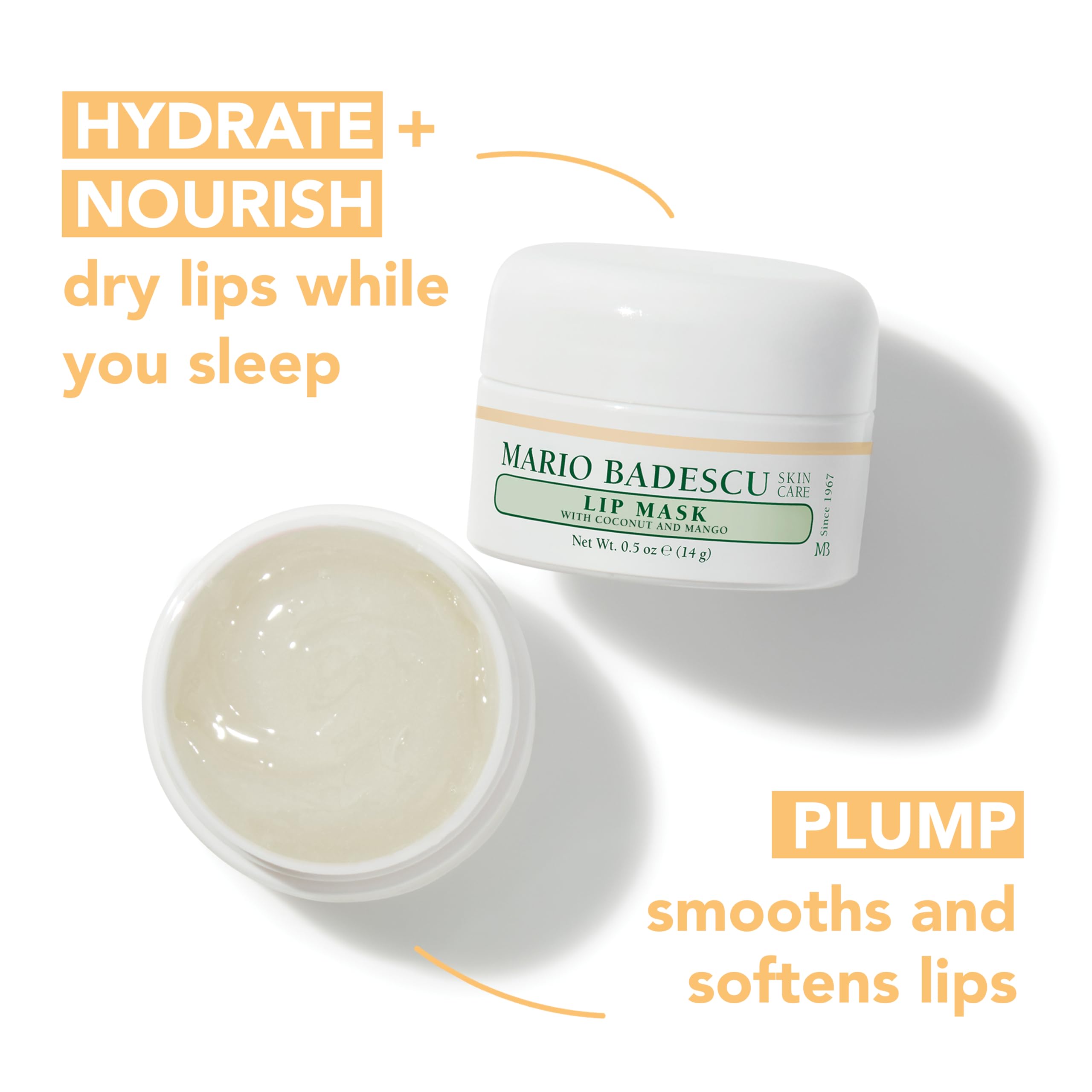 Mario Badescu Lip Mask with Coconut and Mango for All Skin Types, Overnight Lip Treatment Enriched With Skin Softening Coconut Oil, Sunflower Seed Oil and Hydrating Shea Butter, 0.5 Ounces Mario BadescuBuy Supplements Australia