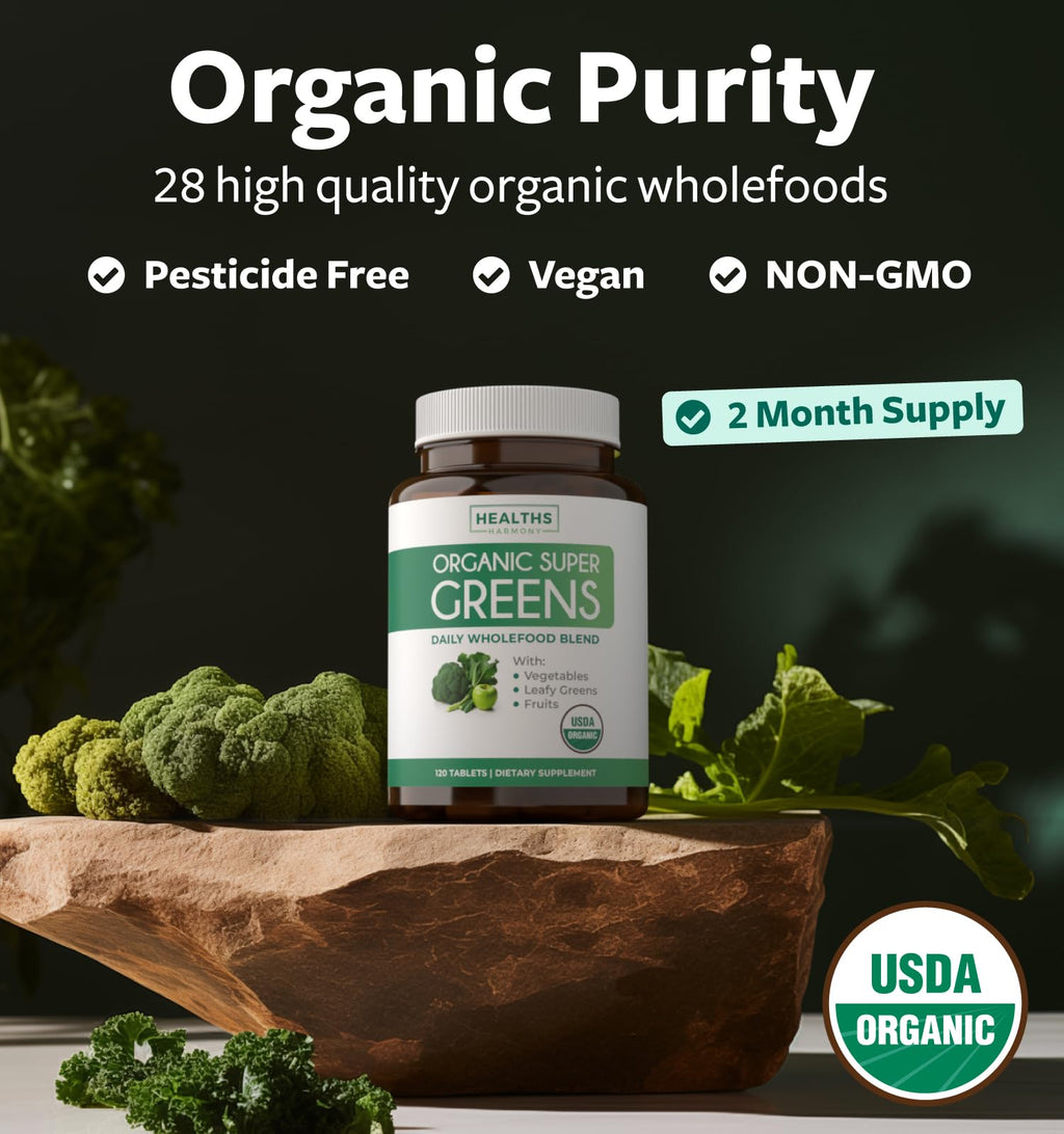Super Greens & Antioxidants (2-Month Supply) Antioxidant Power Greens Bundle of Organic Super Greens Powder - Complete Superfood (120 Capsules) & Super Antioxidants - Powerful Superfood (120 Capsules) Healths Harmony buy supplements Au