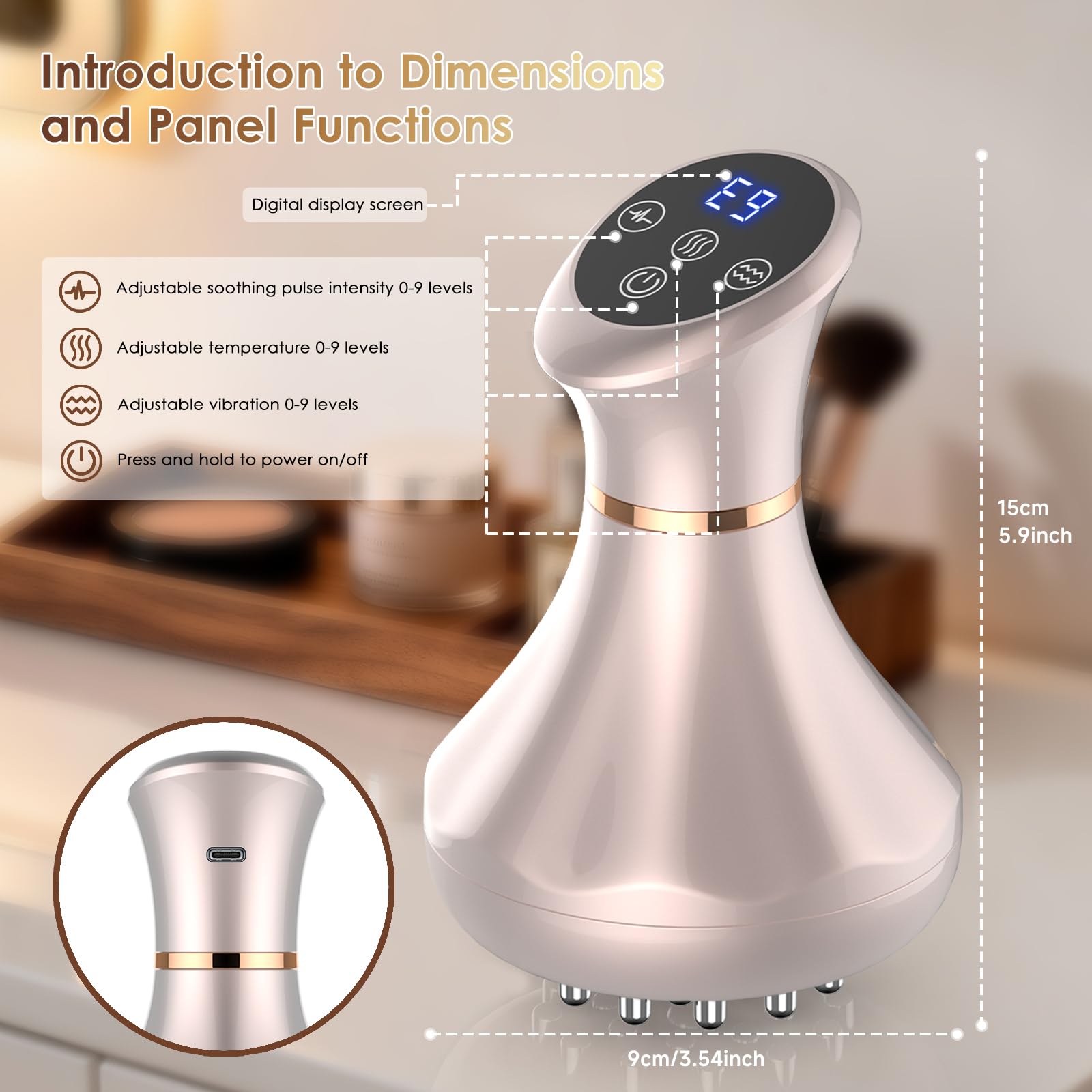 Lymphatic Drainage Massager, Anti Cellulite Massage Tool For Belly & Thigh Stretch Marks & Cellulite Reduction, Handheld Massage tools for Sciatica Nerve, shoulder, Hip, Muscle, Low Back Pain Relief nanagoo buy supplements Au
