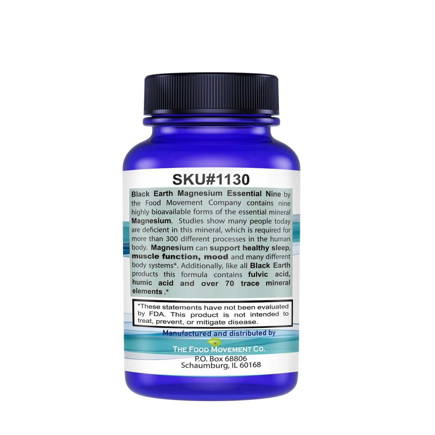 The Food Movement Co. Black Earth Magnesium Essential Nine - Vegan Capsules with Magnesium Glycinate, Citrate, Malate and More - 9 Bioactive Forms for Optimal Health (30 Count) THE FOOD MOVEMENT CO. buy supplements Au