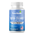 Bottle of Pure Health Detox Cleanse Plus supplement on a white background