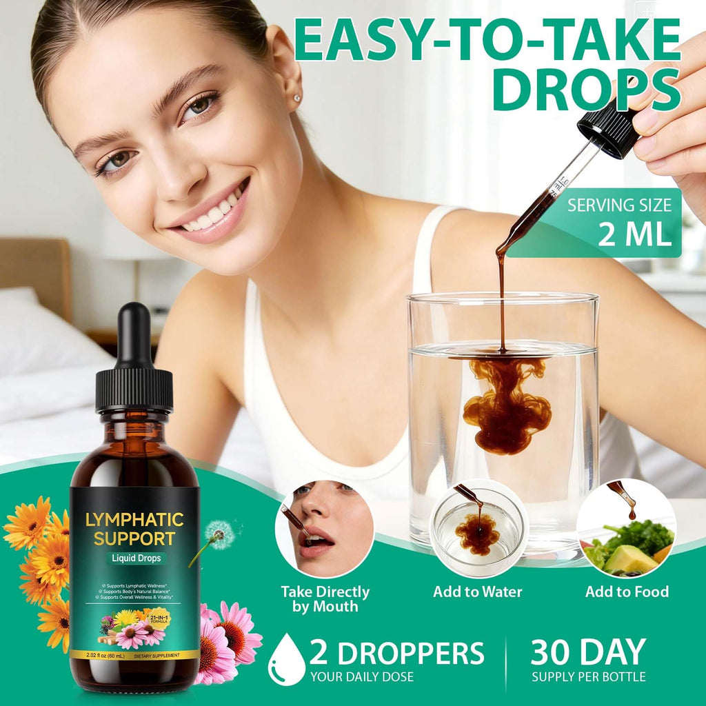 Lymphatic Drainage Drops, Support Supplement with Echinacea, Dandelion, Elderberry, Cleavers, Astragalus, Burdock & More, 2 FL OZ - Natural Lymphatic Cleanse & Immune Support VOGSIG buy supplements Au