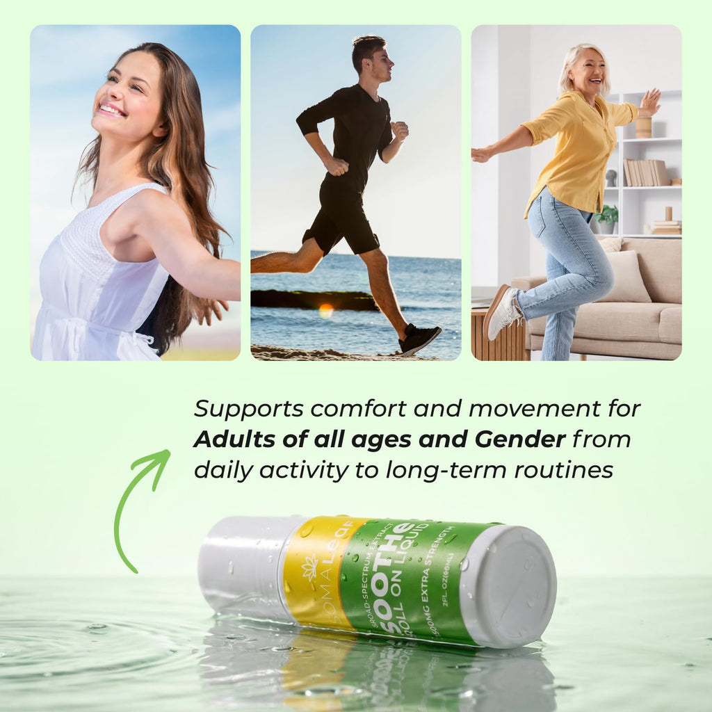 SomaLeaf Soothe Roll-On, 1500 MG, Extra Strength, Natural Comfort for Muscles, Hips, Joints, Neck, Back, Elbows, Fingers, Hands, and Knees SomaLeafBuy Supplements Australia