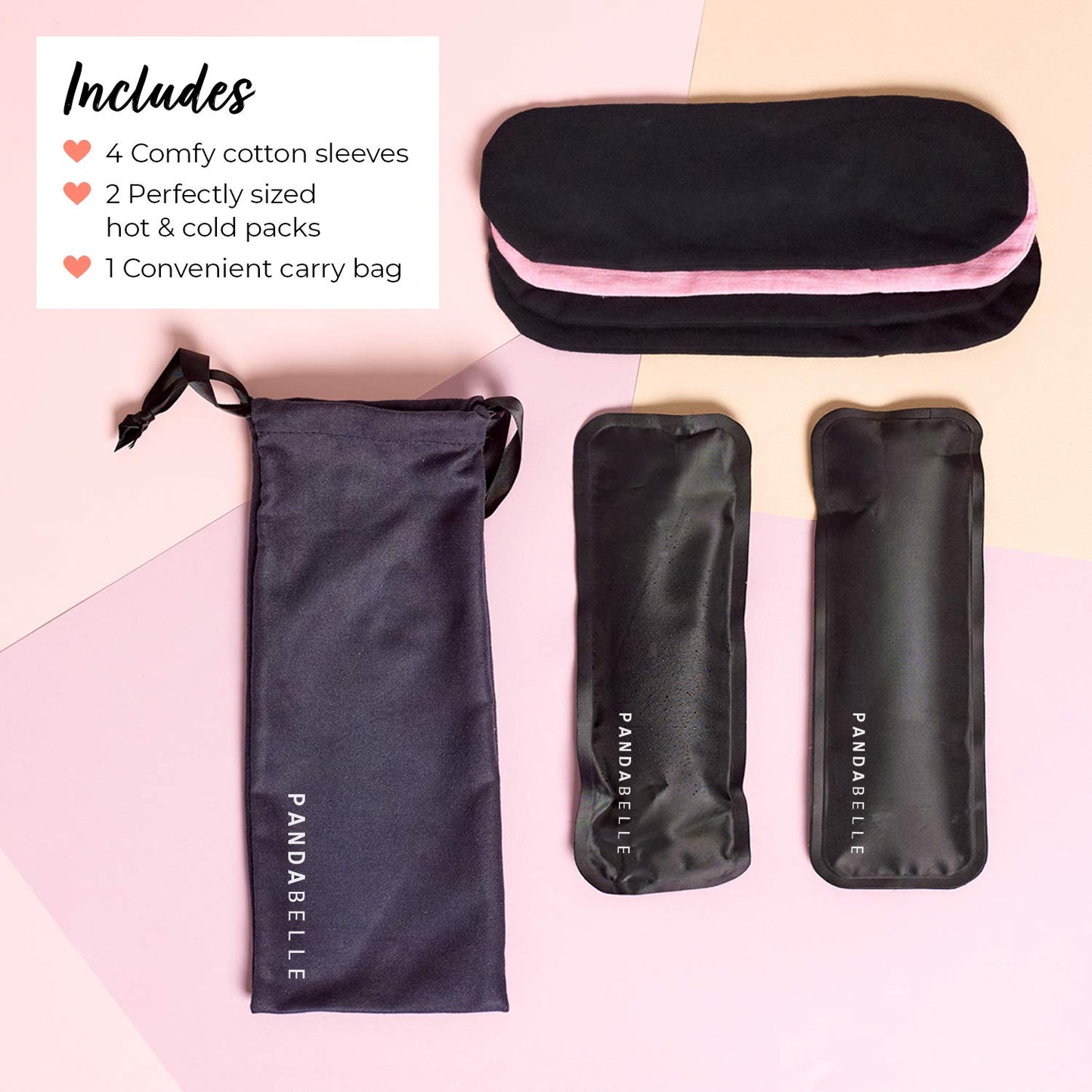 Pandabelle Hot & Cold Reusable Perineal Ice Pack with 4 Washable Cotton Sleeves & Carry Bag for Postpartum Perineal Pain, Hemorrhoids, C-Section Scar, Breastfeeding, Post-Waxing Hair Removal & More PANDABELLEBuy Supplements Australia