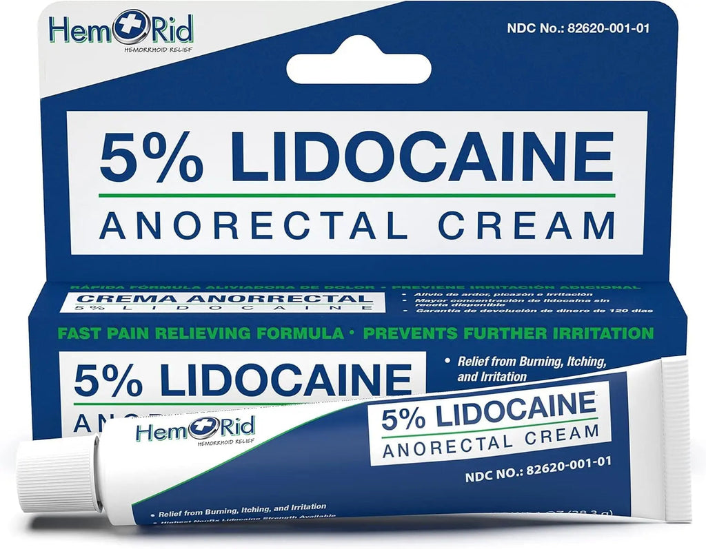 HemRid Maximum Strength Lidocaine Cream for Pain Management. Fast-Acting Hemorrhoid Solution with 5% Lidocaine. Instant Anal Itch and Numbing Effect HemRidBuy Supplements Australia