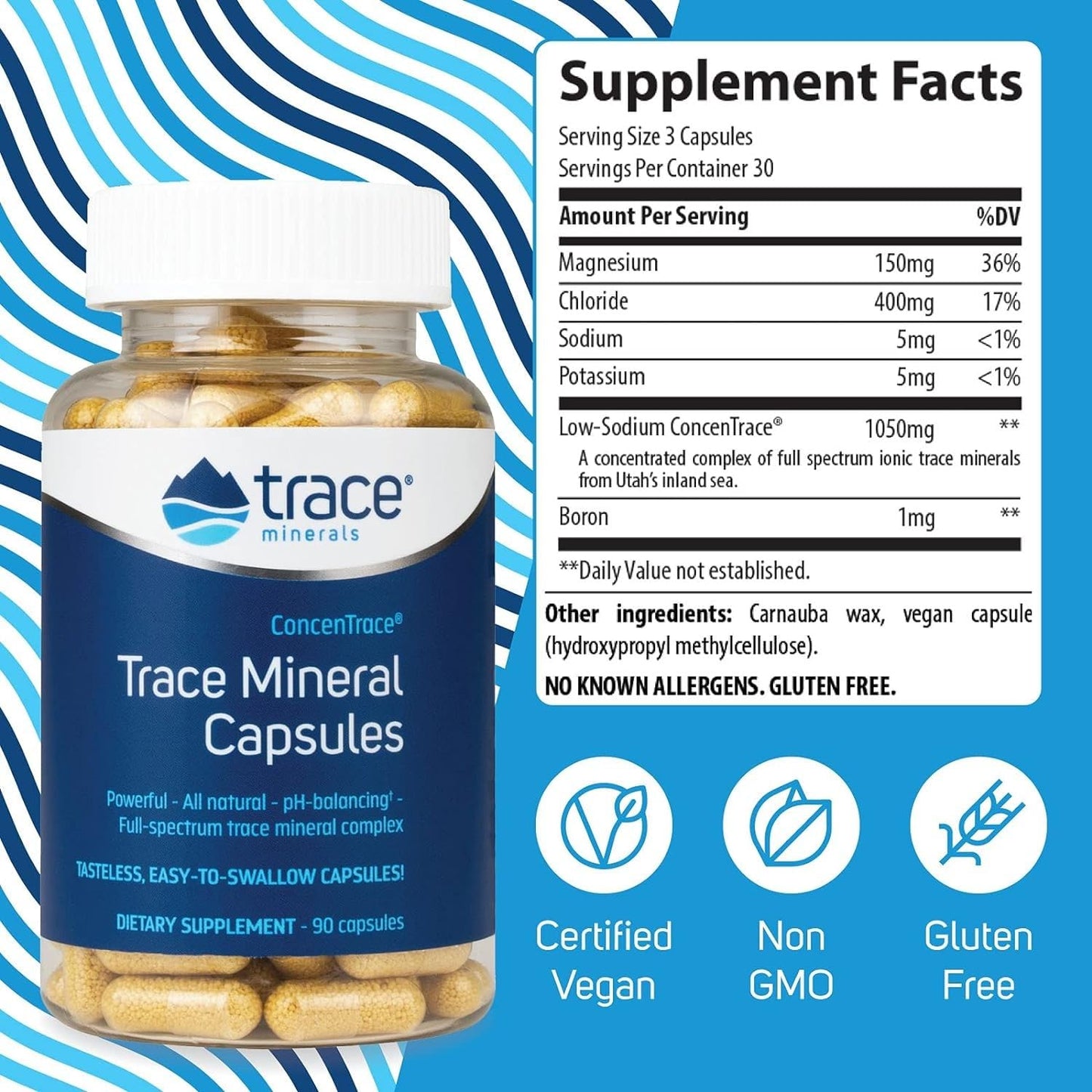 Trace Minerals ConcenTrace Trace Mineral Capsules - ConcenTrace Capsules for Overall Health - Bone Strength, Muscle Recovery & Energy Support