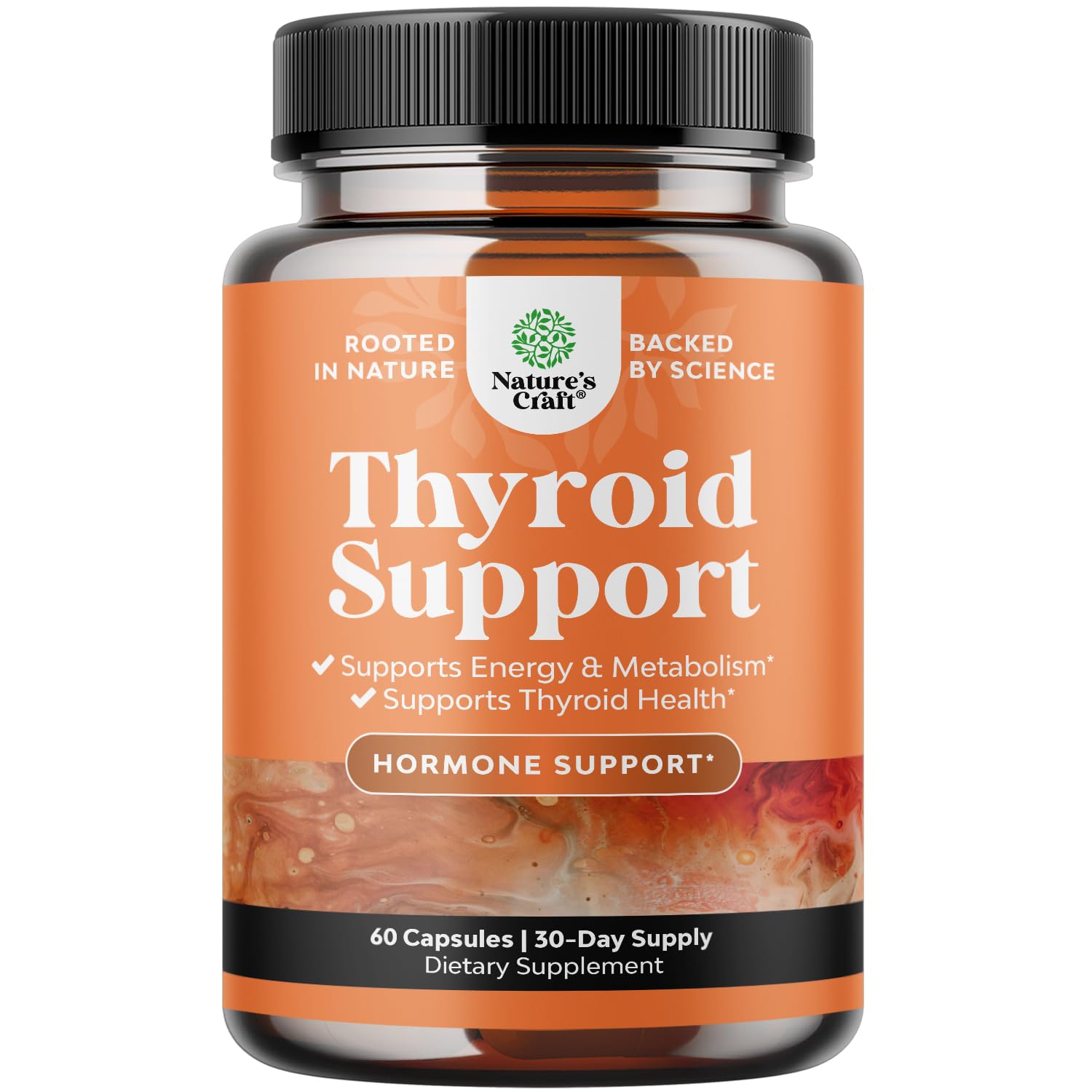 Herbal Thyroid Support Complex - Potent Kelp Iodine Supplement with L Tyrosine, Bladderwrack, Selenium & Pure Ashwagandha for Hormone Balance