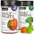 Super Greens + Super Fruits Gummies (Fruits/Greens Powder in Gummies Form) - 600mg Greens Blend + 600mg Fruits Blend for Immune Support, Sugar Free, Vegetarian, Non-GMO, 2-Pack (120 Gummies) WellneumBuy Supplements Australia