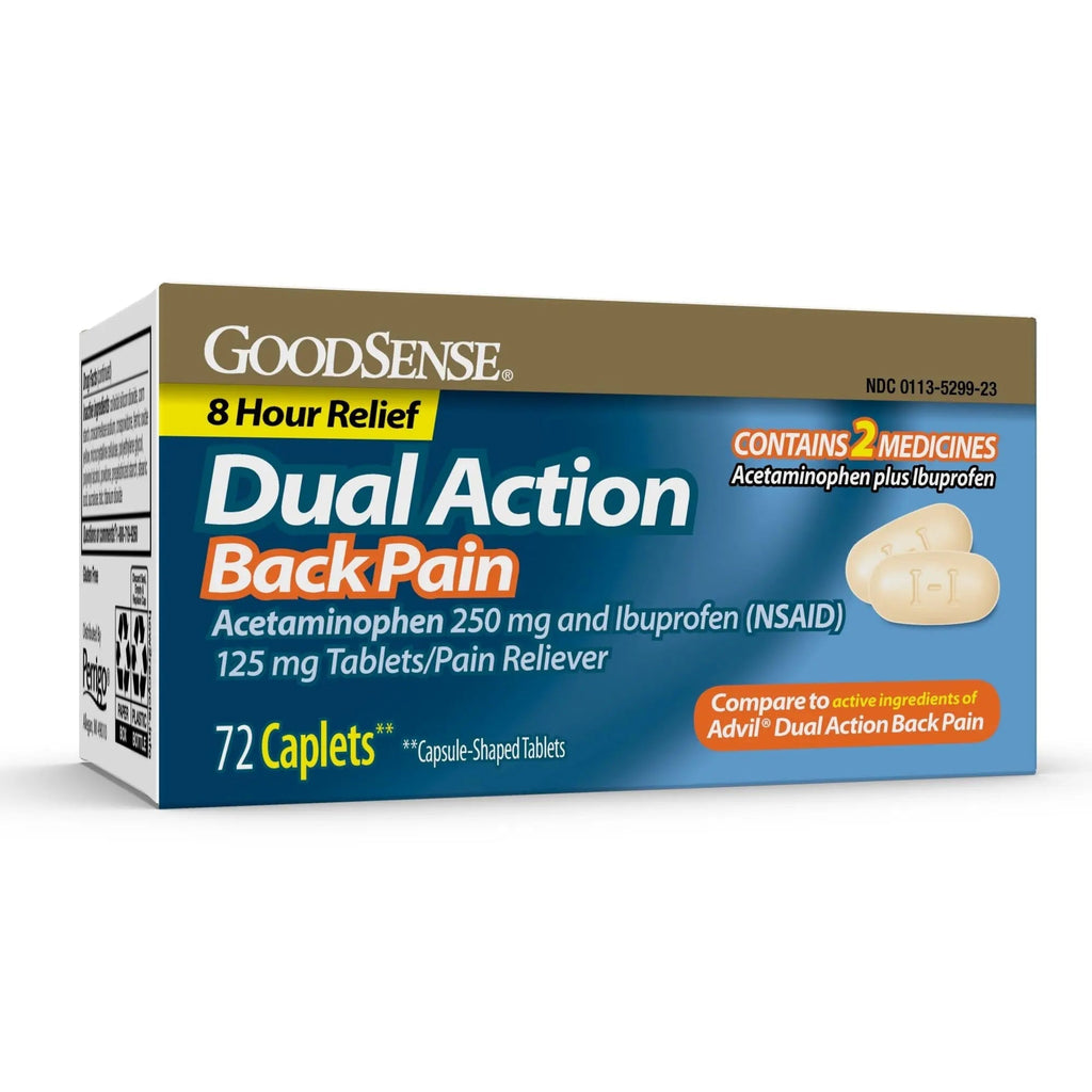GoodSense Dual Action Acetaminophen and Ibuprofen (NSAID) Tablets, 250 mg/125 mg, Back Pain, 72 Count GoodSenseBuy Supplements Australia