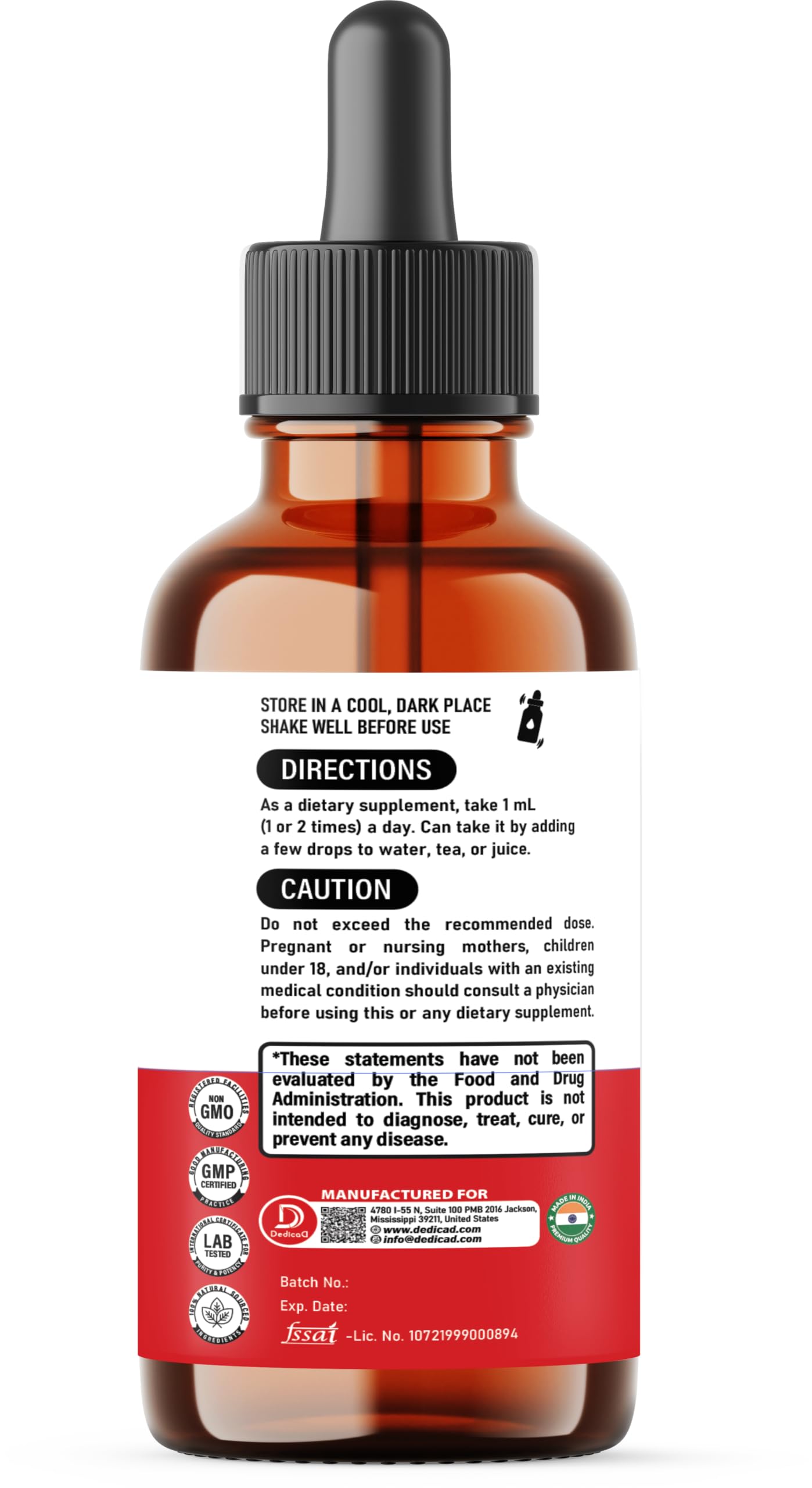 11in1 Turmeric Supplement for Health Heart & Wellness Support – with Ginger, Garlic, Ceylon Cinnamon, Berberine, Ginseng, Apple Cider Vinegar – 30ml Liquid Drops – 60 Servings DEDICAD buy supplements Au