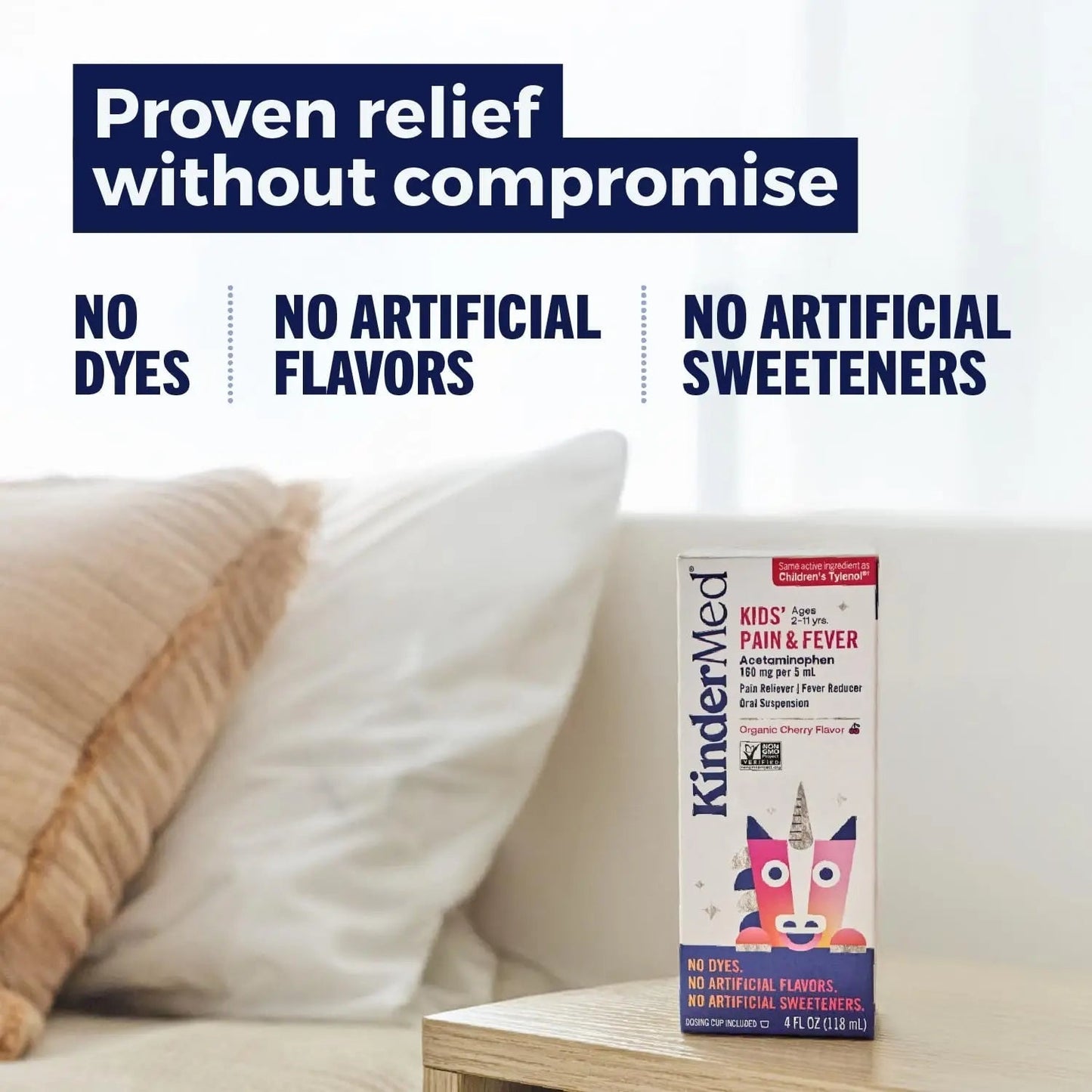 KinderMed Kids' Pain & Fever Medicine, for Ages 2-11 Years, No Dyes, No Artificial Flavors, No Artificial Sweeteners, Vegan, Non-GMO, Gluten Free, Organic Cherry Flavor, Two Pack, 2 x 4 fl. oz KinderMedBuy Supplements Australia
