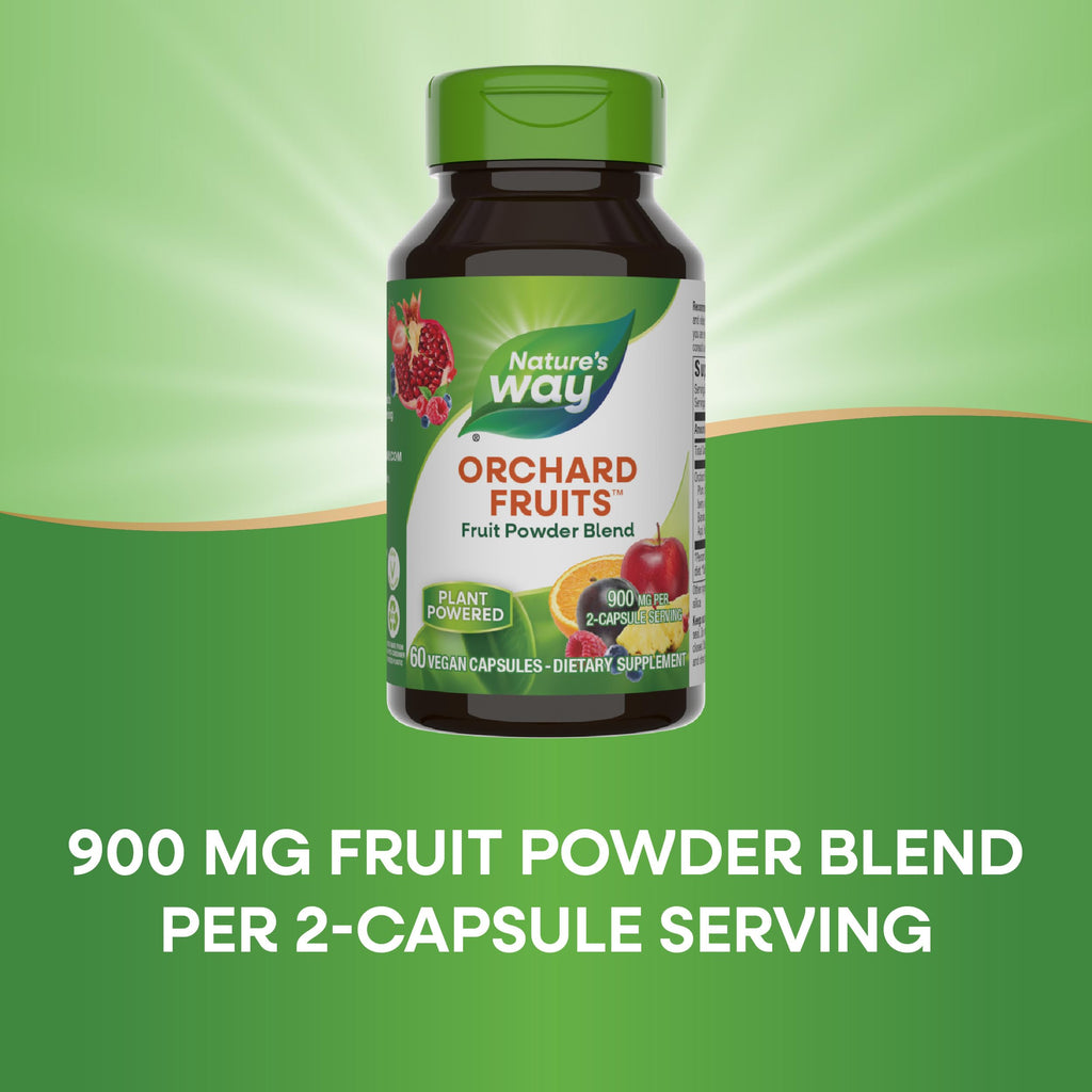 Nature's Way Orchard Fruits, Fruit Powder Blend, Contains 12 Different Fruits, 900mg Per 2-Capsule Serving, 60 Capsules Nature's WayBuy Supplements Australia