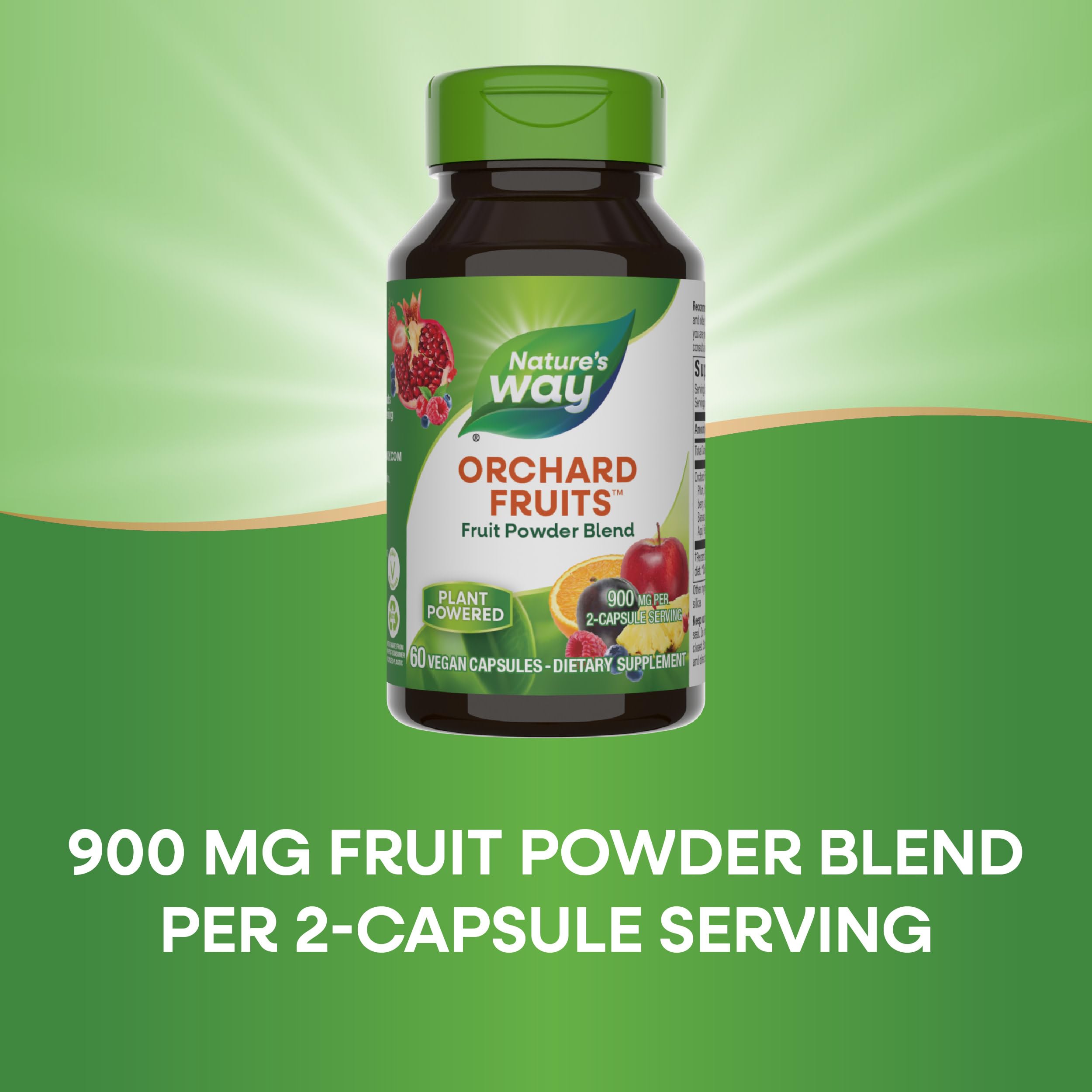 Nature's Way Orchard Fruits, Fruit Powder Blend, Contains 12 Different Fruits, 900mg Per 2-Capsule Serving, 60 Capsules Nature's WayBuy Supplements Australia