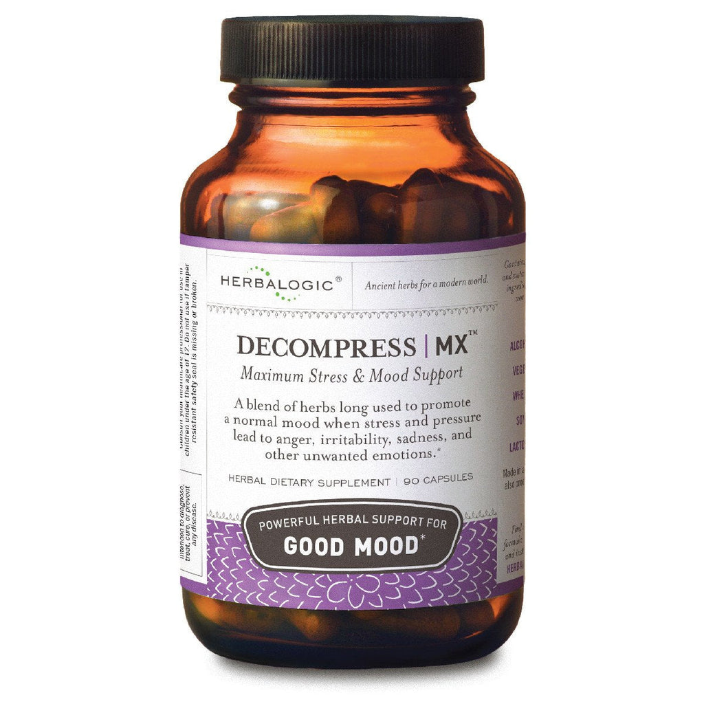 Herbalogic - Decompress MX Herb Capsules - Maximum Stress & Tension Relief - Reduces Anger & Moodiness, Positive Mood Support - Based on the Traditional Chinese Formula Xiao Yao San - 90 Cap Count HerbalogicBuy Supplements Australia