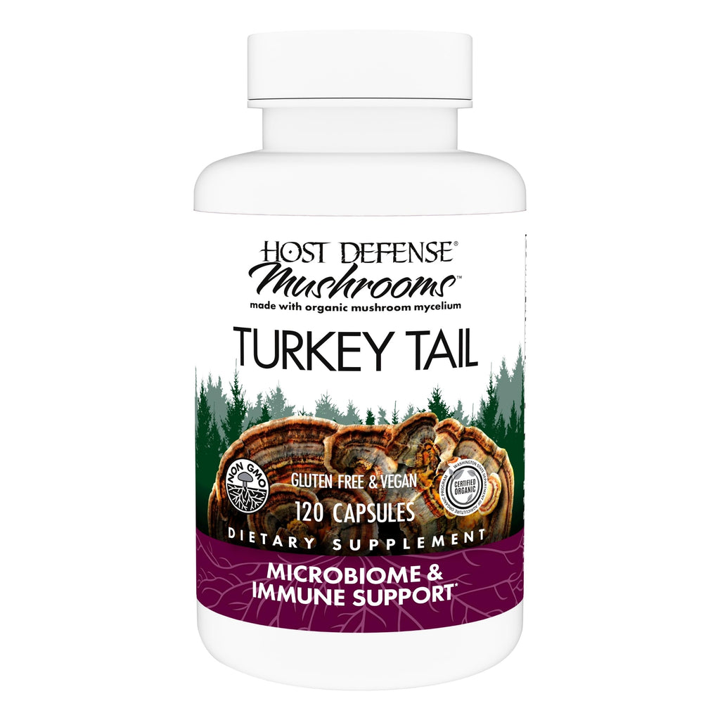 Host Defense Turkey Tail Capsules - Digestive Health & Immune Response Support Supplement - Mushroom Supplement for Gastrointestinal