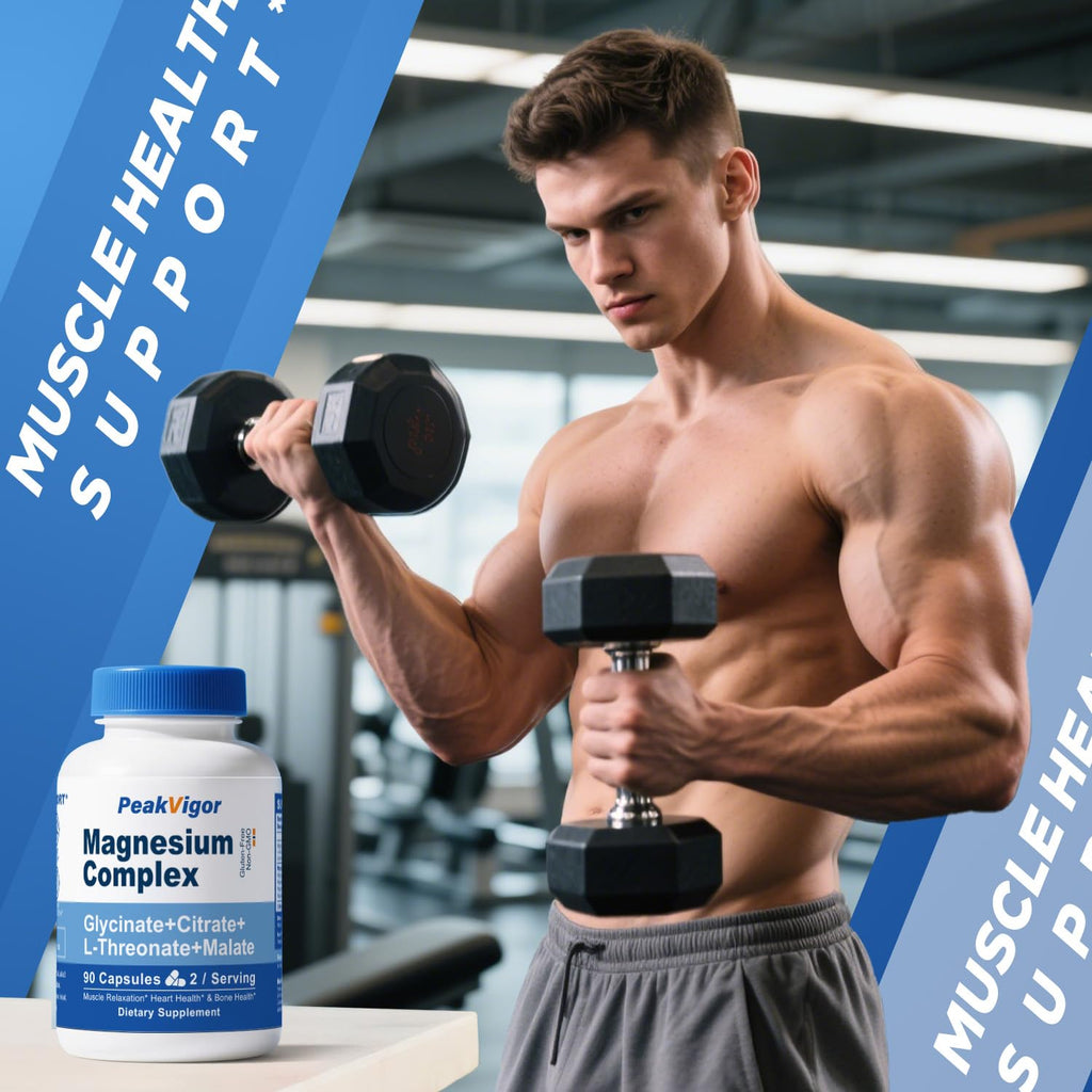 5 in 1 Magnesium Complex, 976mg Complex with Magnesium Glycinate, Citrate, Malate & L-Threonate, Vitamin B6 for High Absorption, Third Party Tested, Gluten-Free, Easy-Swallow Vegan Capsule PeakVigor buy supplements Au