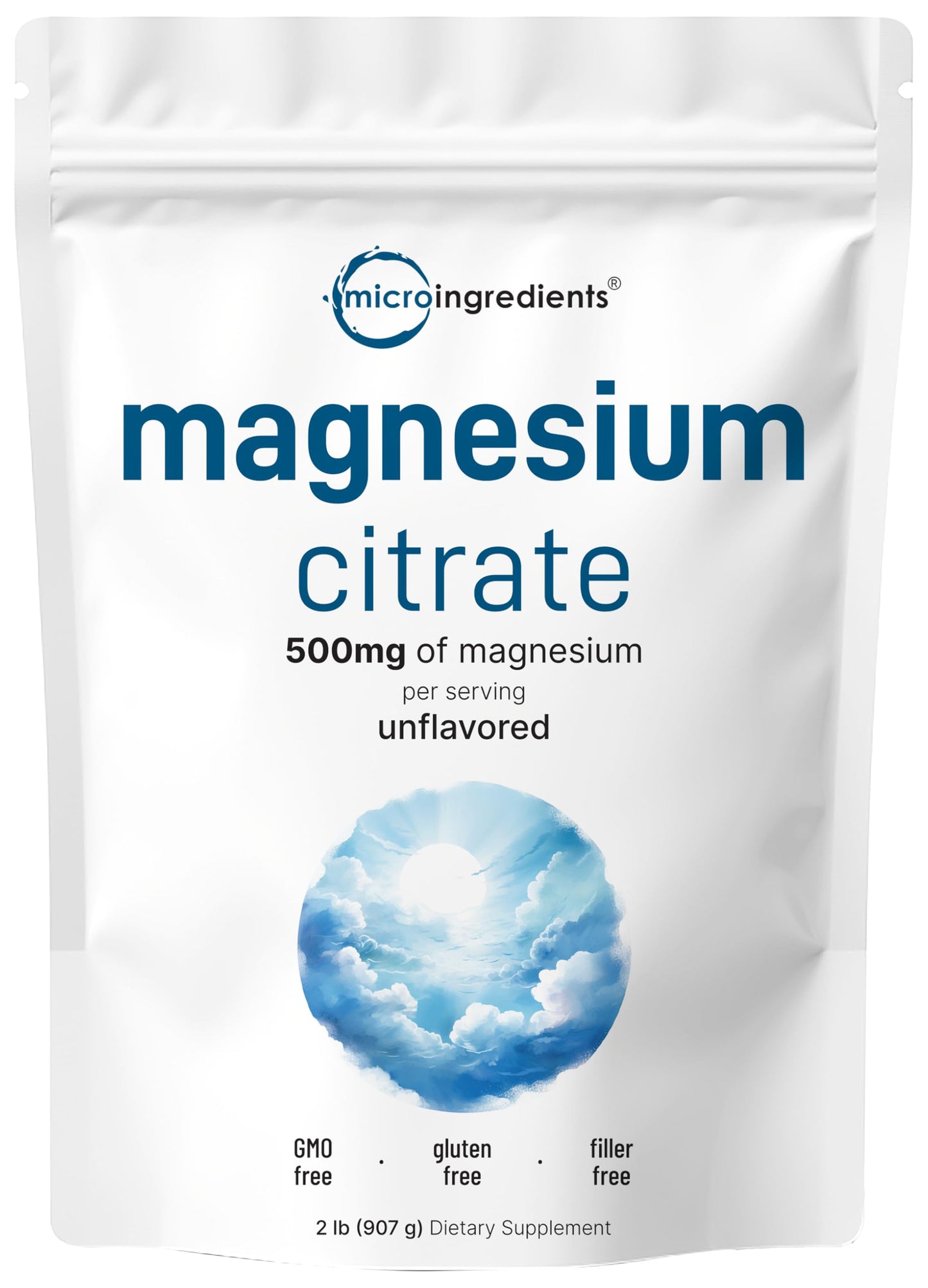 Magnesium Citrate Powder, 2lbs | Unflavored Magnesium Supplement | Relaxation and Nutrient Utilization | Easily Absorbed Formula | Non-GMO, Vegan, Gluten Free