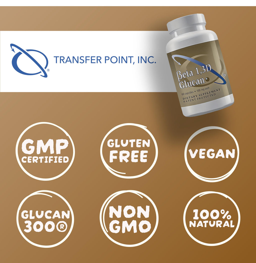 Transfer Point Yeast-Derived Beta 1,3D Glucan (1,3/1,6 B-Glucans) 200mg, Minimum 85% Beta Glucan Content, Non-GMO, Vegetarian, All-Natural Immune Support, 60 Capsules Transfer Point buy supplements Au