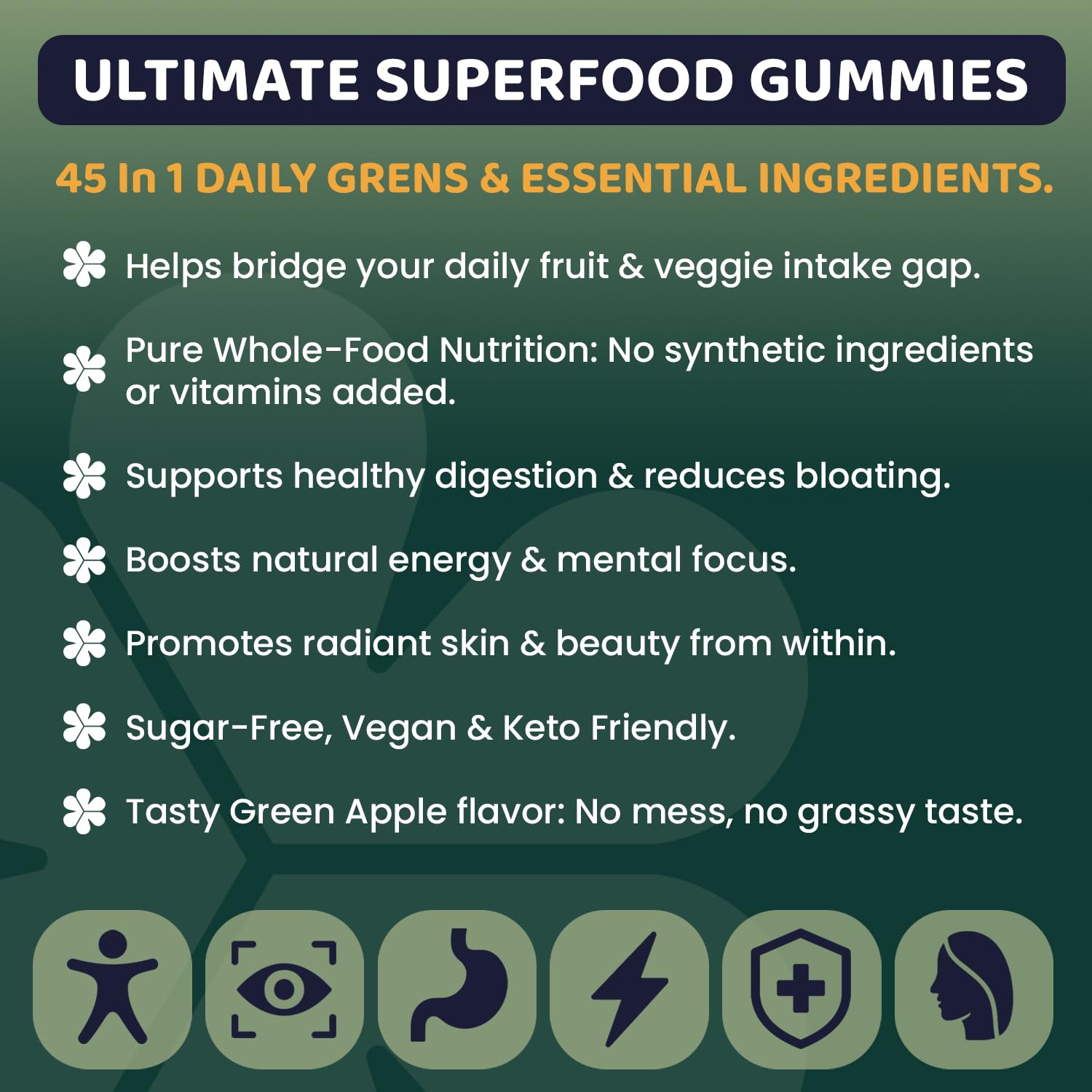 ROOTI Greens + Superfoods Gummies for Adults – 7-in-1 Whole Food Supplement, Spirulina, Lion’s Mane, Probiotics, Fiber & Digestive Enzymes Vegan, Sugar-Free,